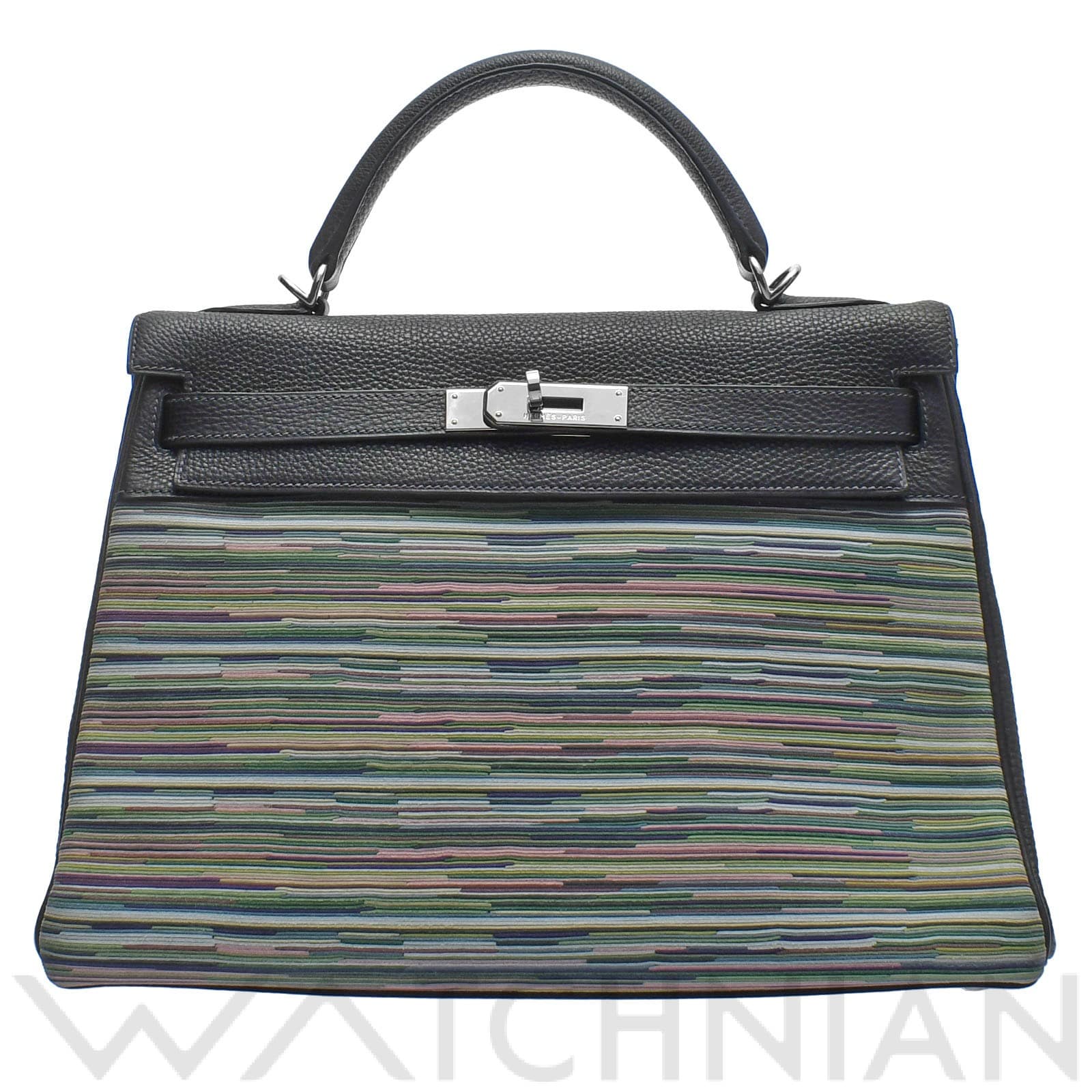 エルメス / HERMES ケリー32 内縫い ブルーインディゴ/パラジウム金具 ヴィブラート レディース バッグ 【中古】【bag】