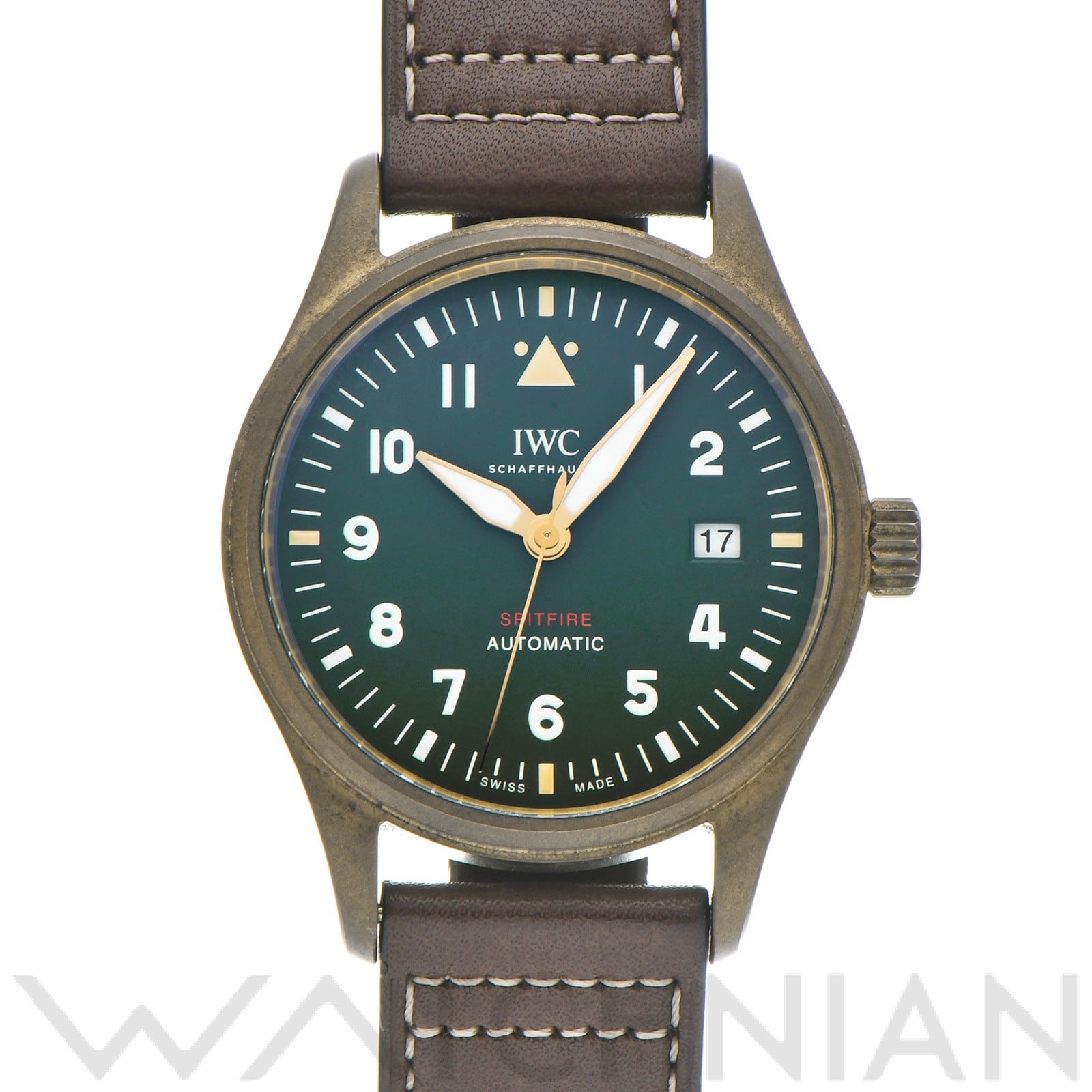 IWC パイロットウォッチ オートマティック スピットファイア IW326802 グリーン メンズ 時計 【中古】【wristwatch】