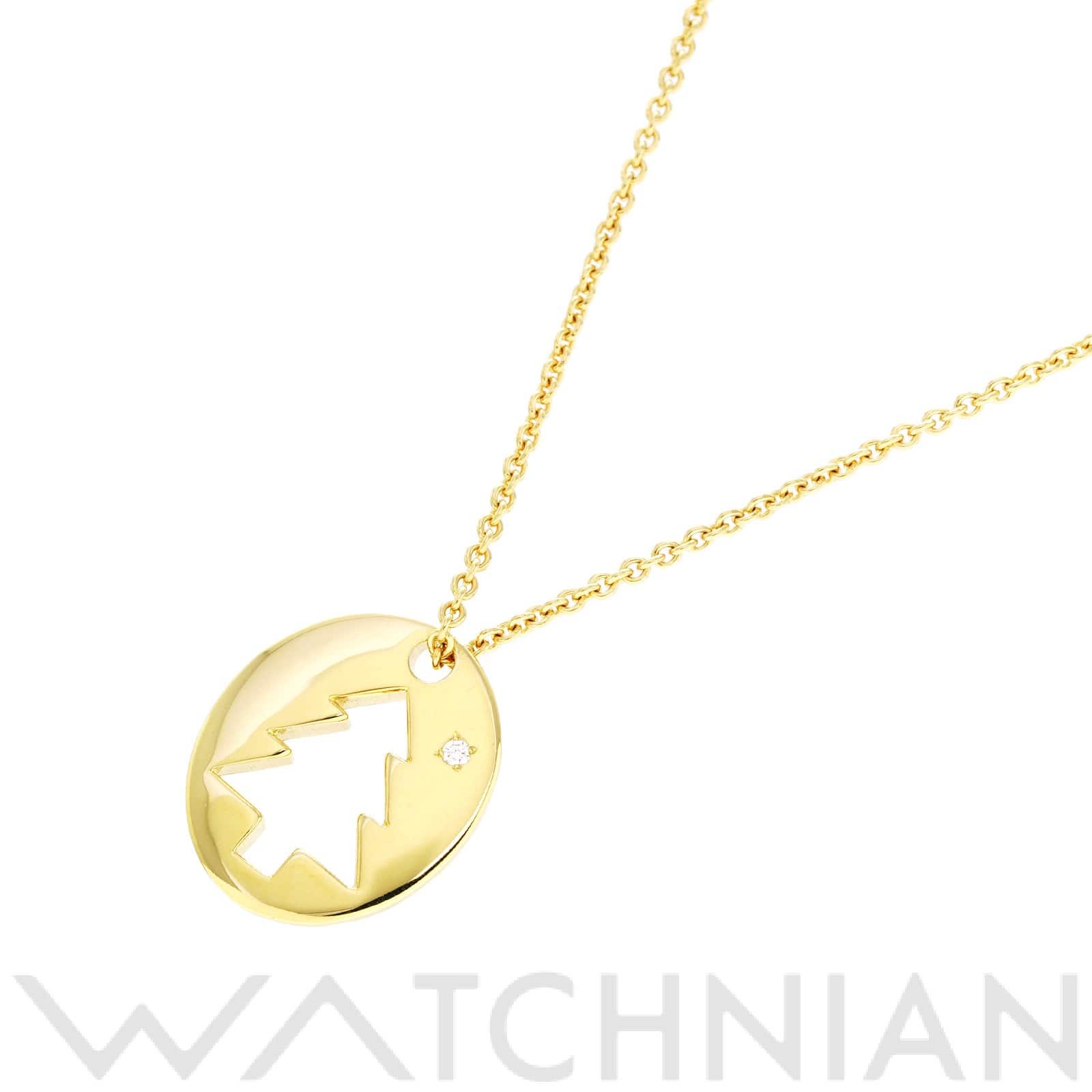 ミキモト クリスマスツリー ペンダント ネックレス K18イエローゴールド YG/ダイヤモンド レディース ジュエリー 【中古】【jewelry】