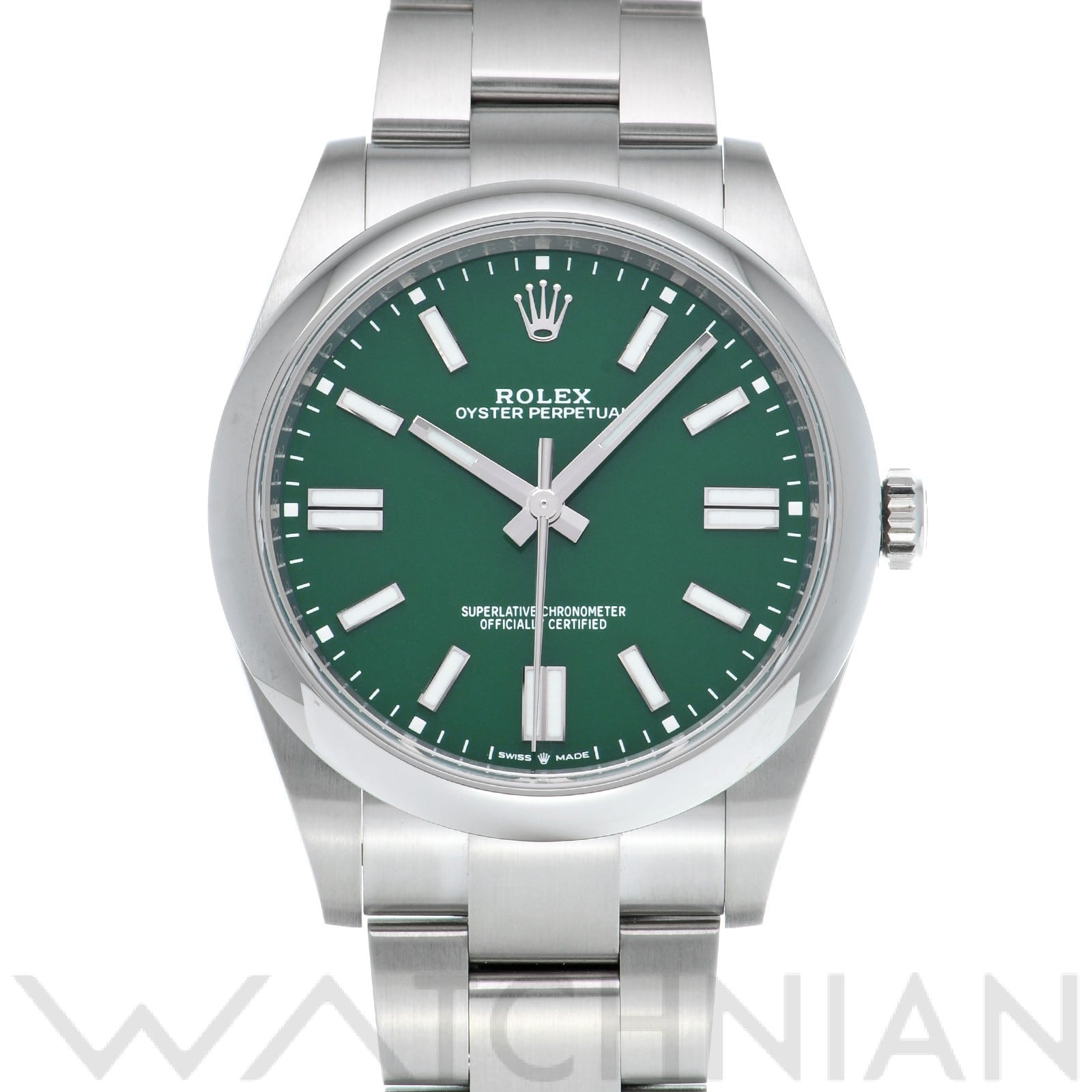 ロレックス オイスターパーペチュアル 41 124300 グリーン メンズ 時計 【未使用】【wristwatch】