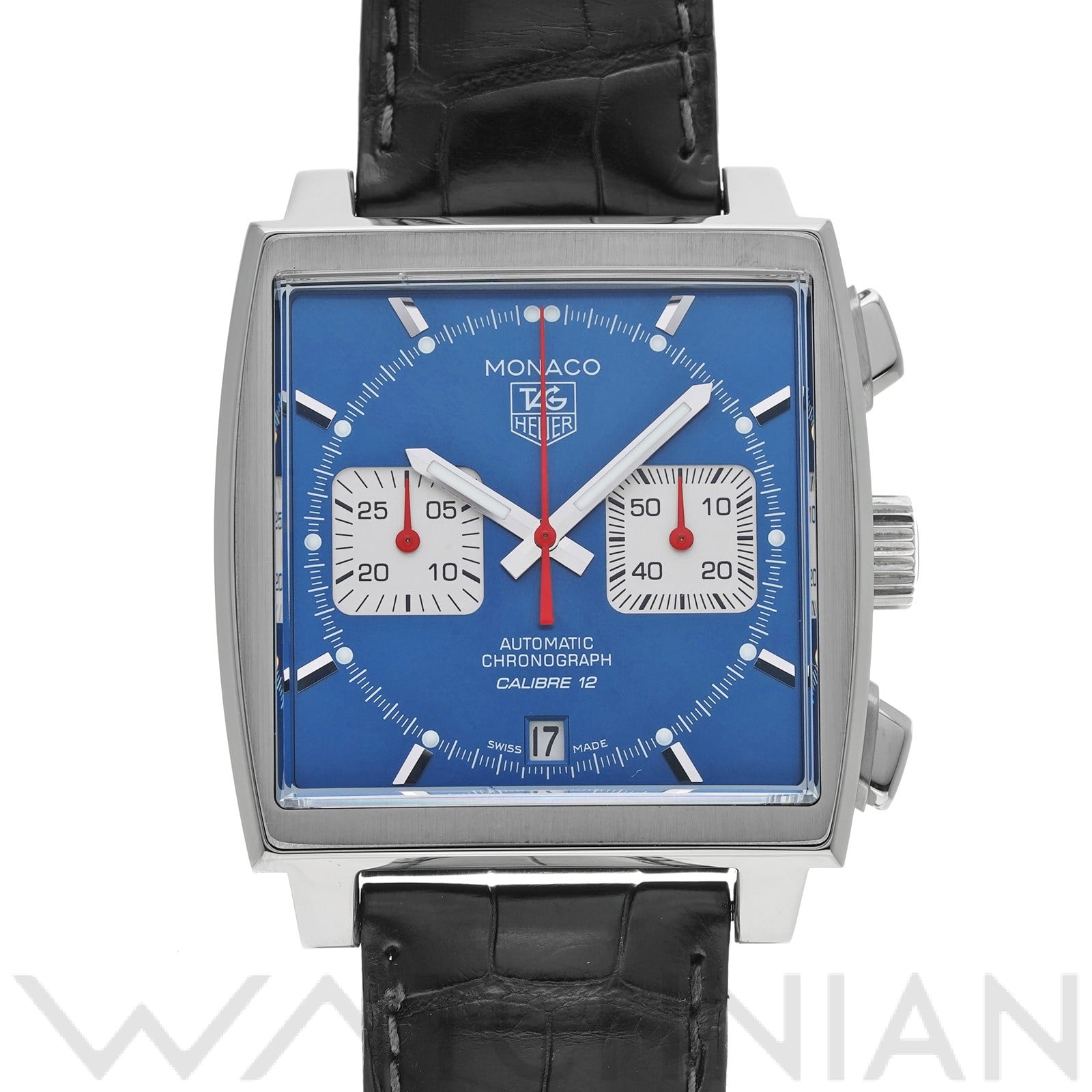 モナコ キャリバー12 クロノグラフ スティーブ・マックィーン CAW2111.FC6183 ブルー/シルバー タグホイヤー TAG HEUER メンズ 【中古】