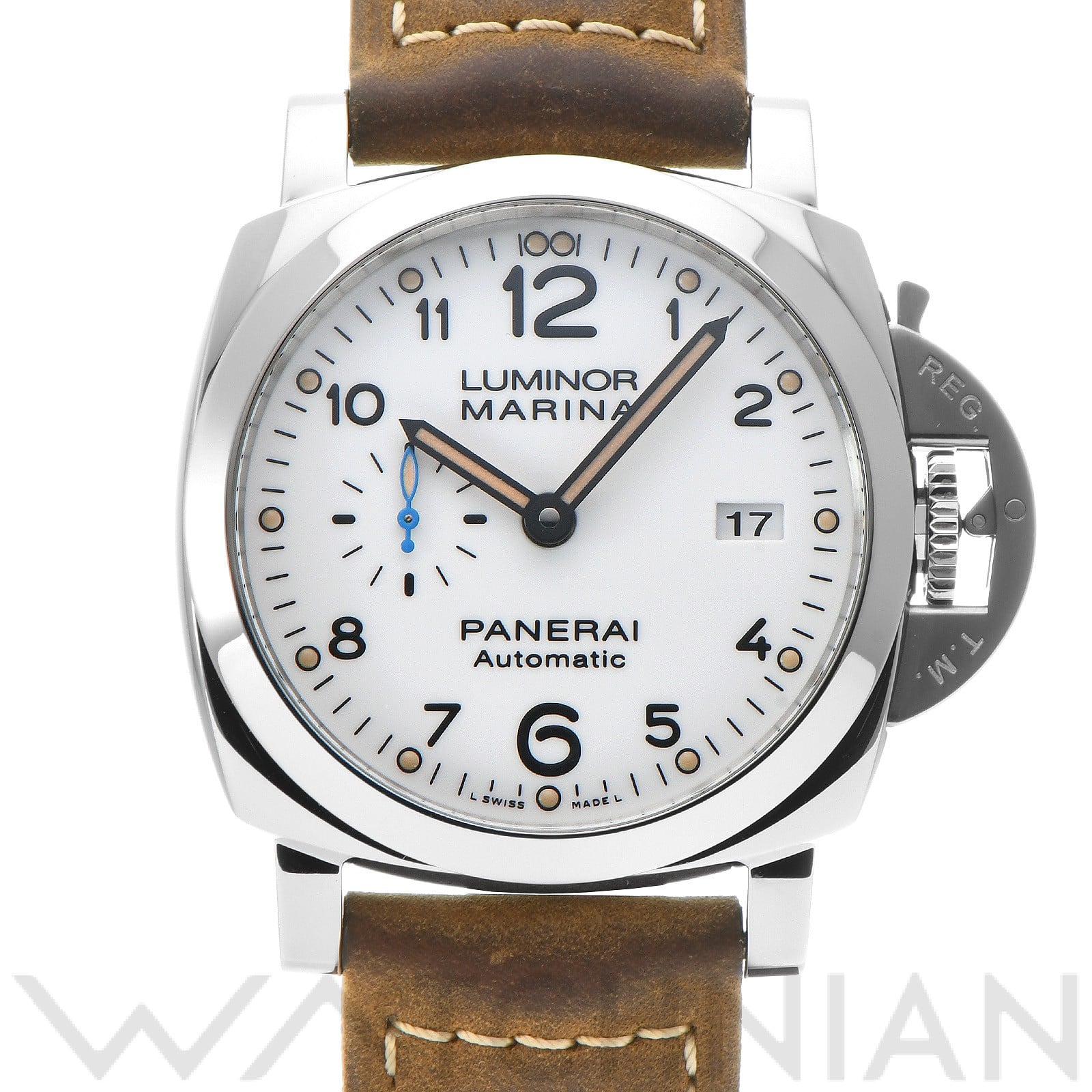 ルミノールマリーナ 1950 3デイズ アッチャイオ PAM01499 T番(2017年製造) ホワイト パネライ OFFICINE PANERAI メンズ 【中古】