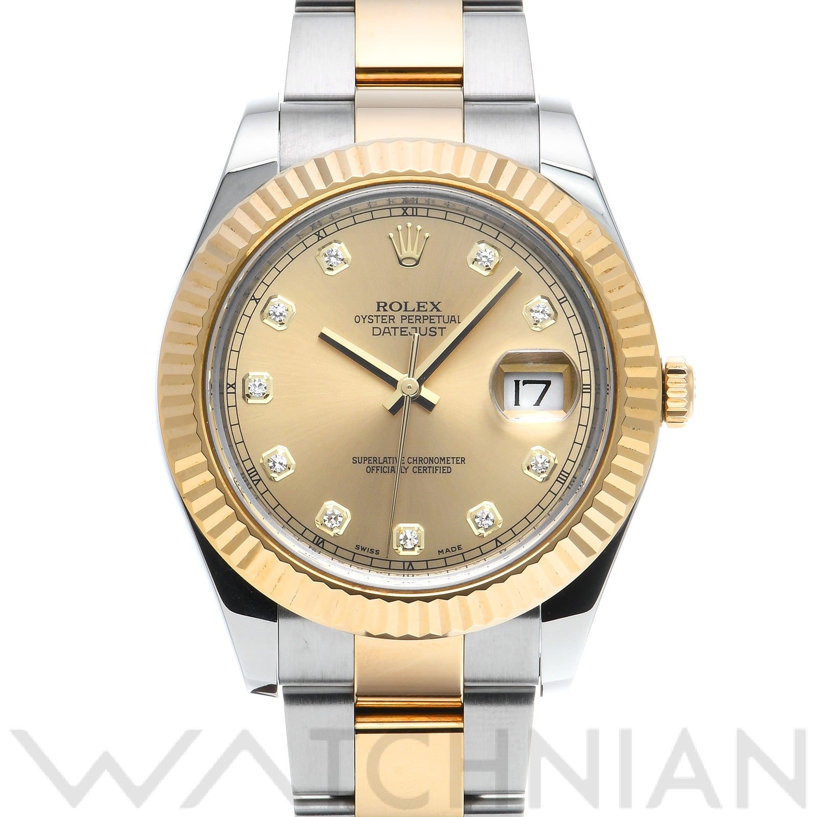 ロレックス デイトジャストII 116333G シャンパン/ダイヤモンド メンズ 時計 【中古】【wristwatch】