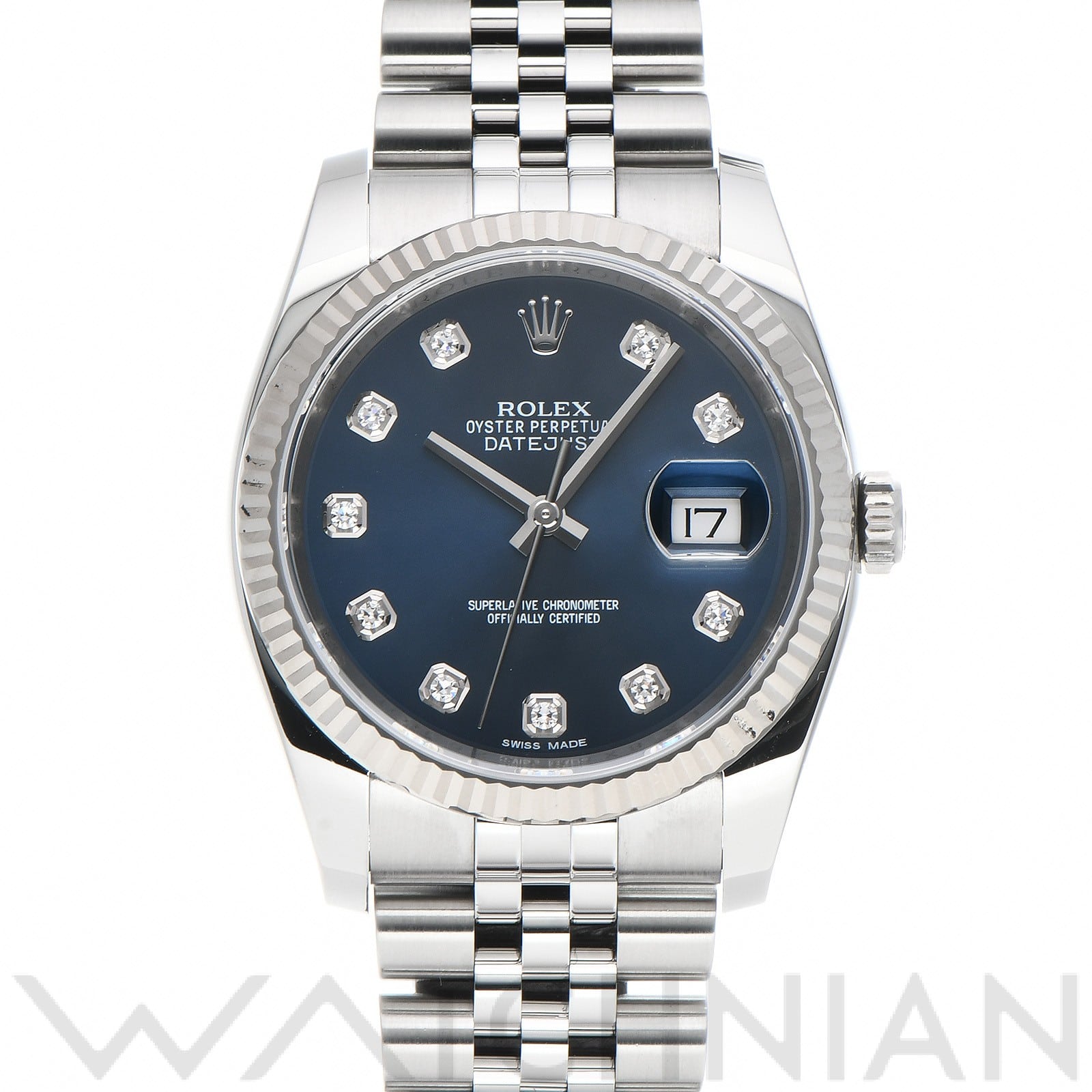 ロレックス デイトジャスト 36 116234G ブルー/ダイヤモンド メンズ 時計 【中古】【wristwatch】