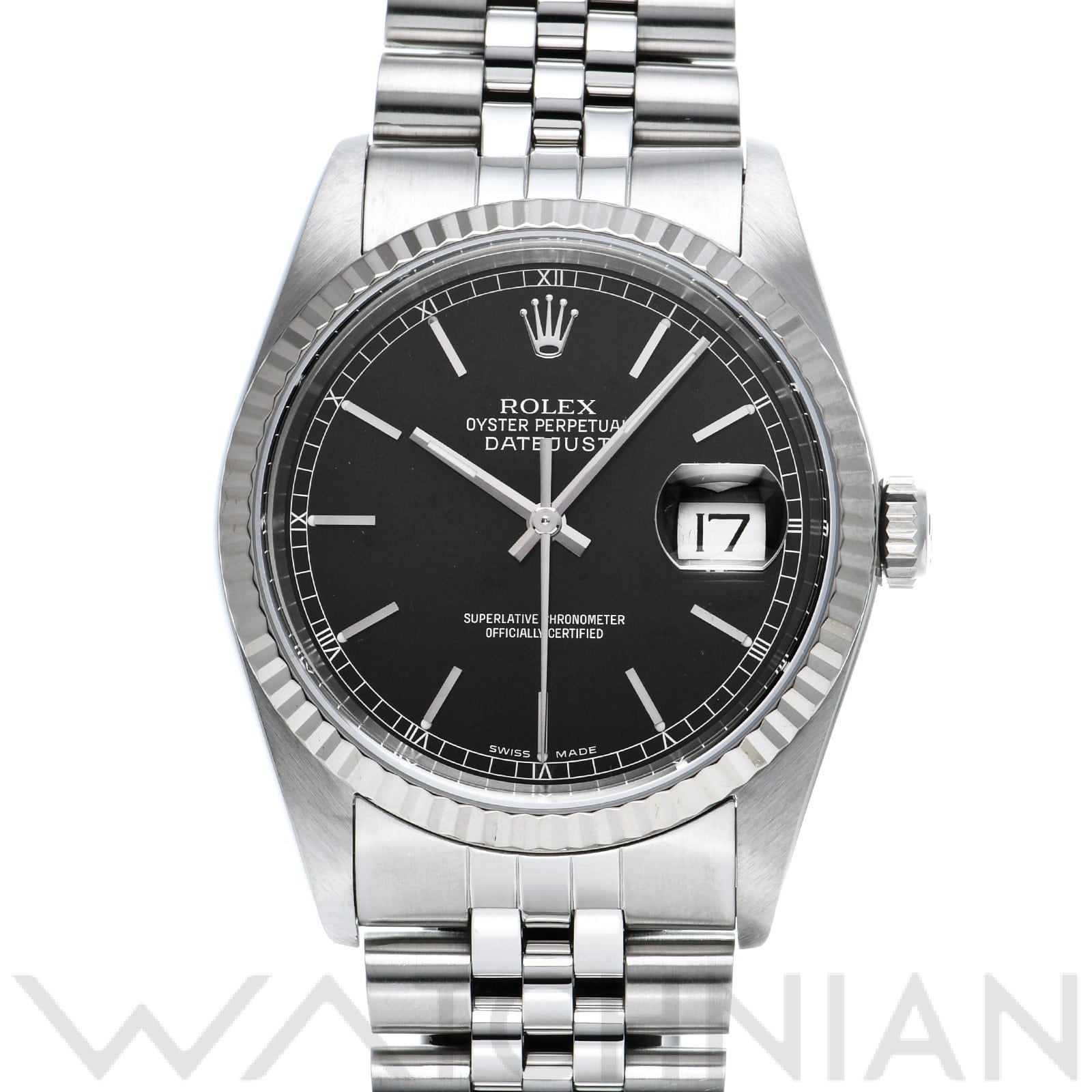 ロレックス デイトジャスト 16234 ブラック メンズ 時計 【中古】【wristwatch】