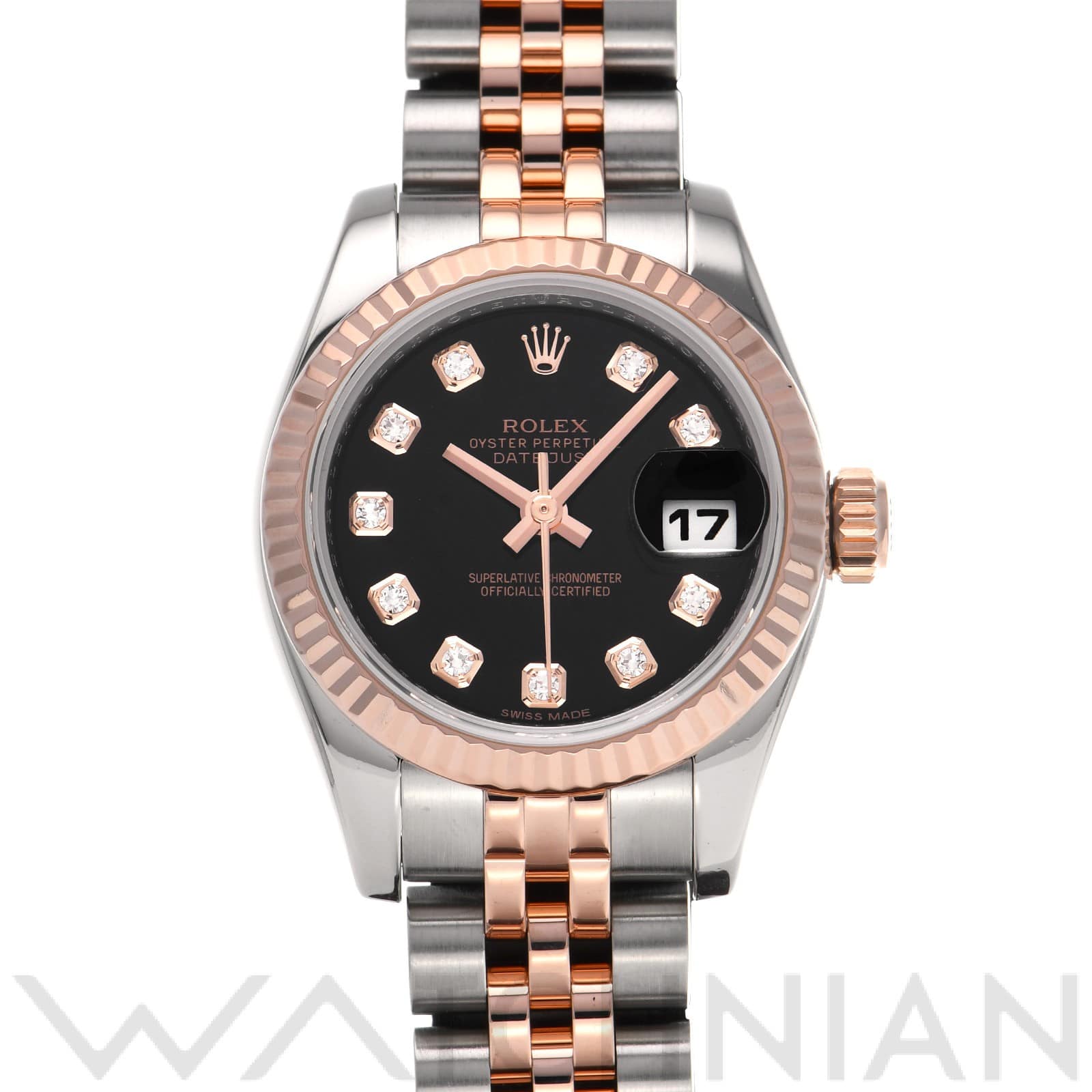 ロレックス レディ デイトジャスト 26 179171G ブラック/ダイヤモンド レディース 時計 【中古】【wristwatch】