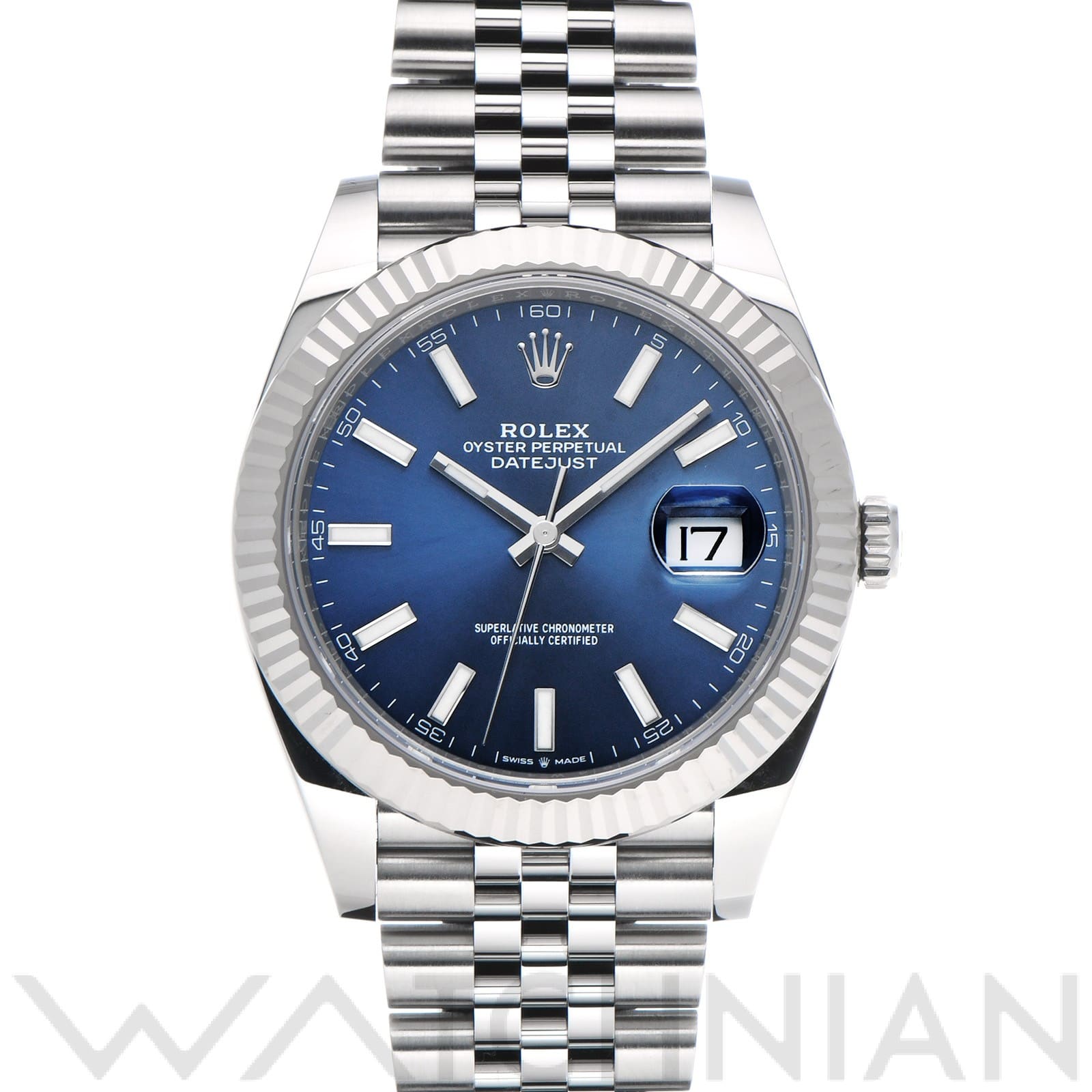 ロレックス デイトジャスト 41 126334 ブライトブルー メンズ 時計 【中古】【wristwatch】