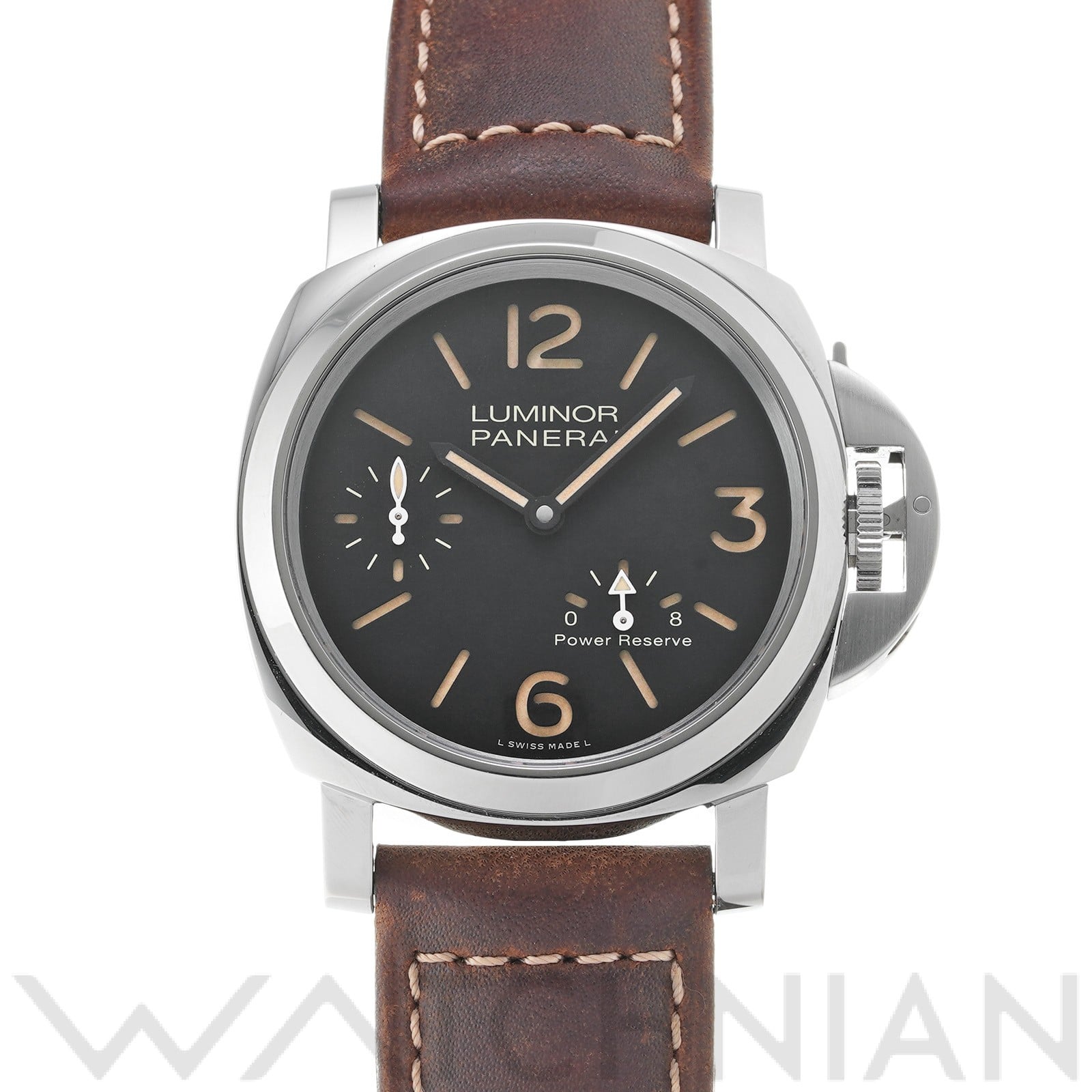 ルミノール 8デイズ パワーリザーブ アッチャイオ PAM00795 U番(2018年製造) ブラック パネライ OFFICINE PANERAI メンズ 【中古】