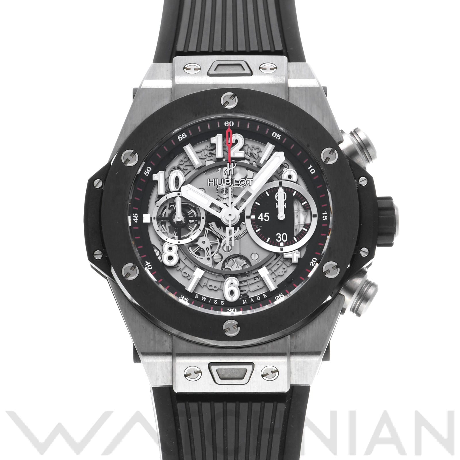 ビッグバン ウニコ チタニウム セラミック 411.NM.1170.RX マットブラック ウブロ HUBLOT メンズ 【中古】