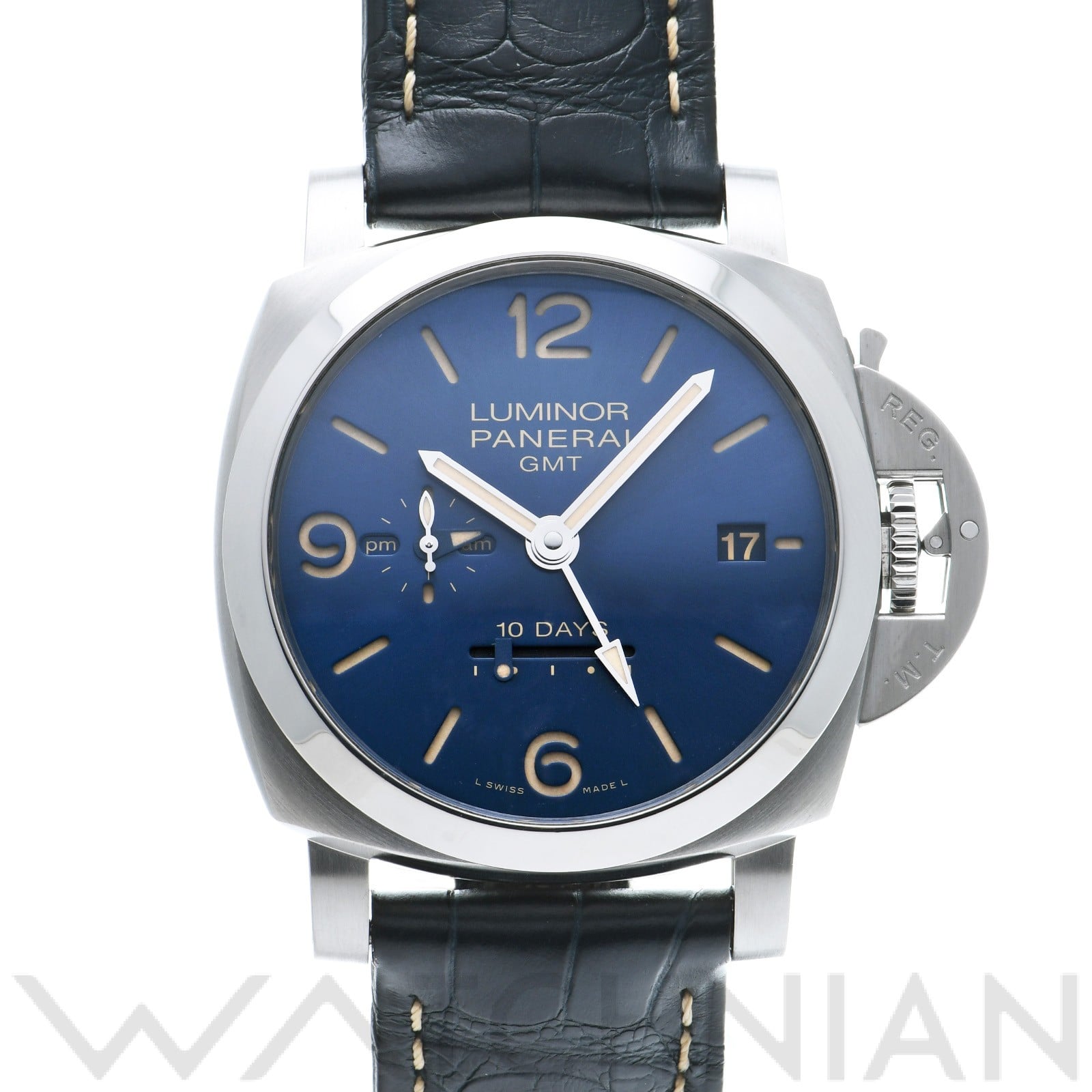ルミノール GMT 10デイズ PAM00986 V番(2019年製造) ブルー パネライ OFFICINE PANERAI メンズ 【中古】