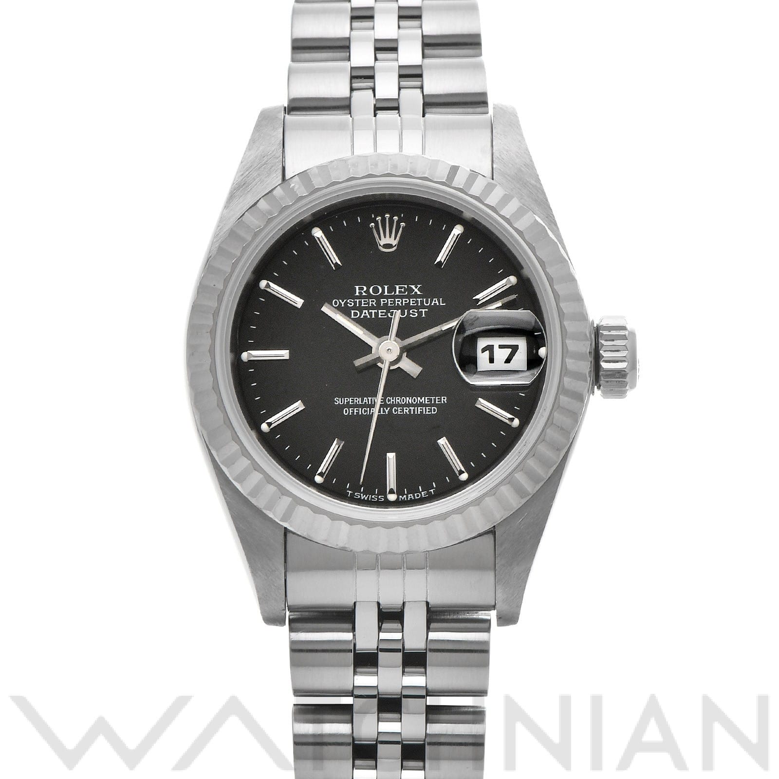 ロレックス デイトジャスト 26 69174 ブラック レディース 時計 【中古】【wristwatch】