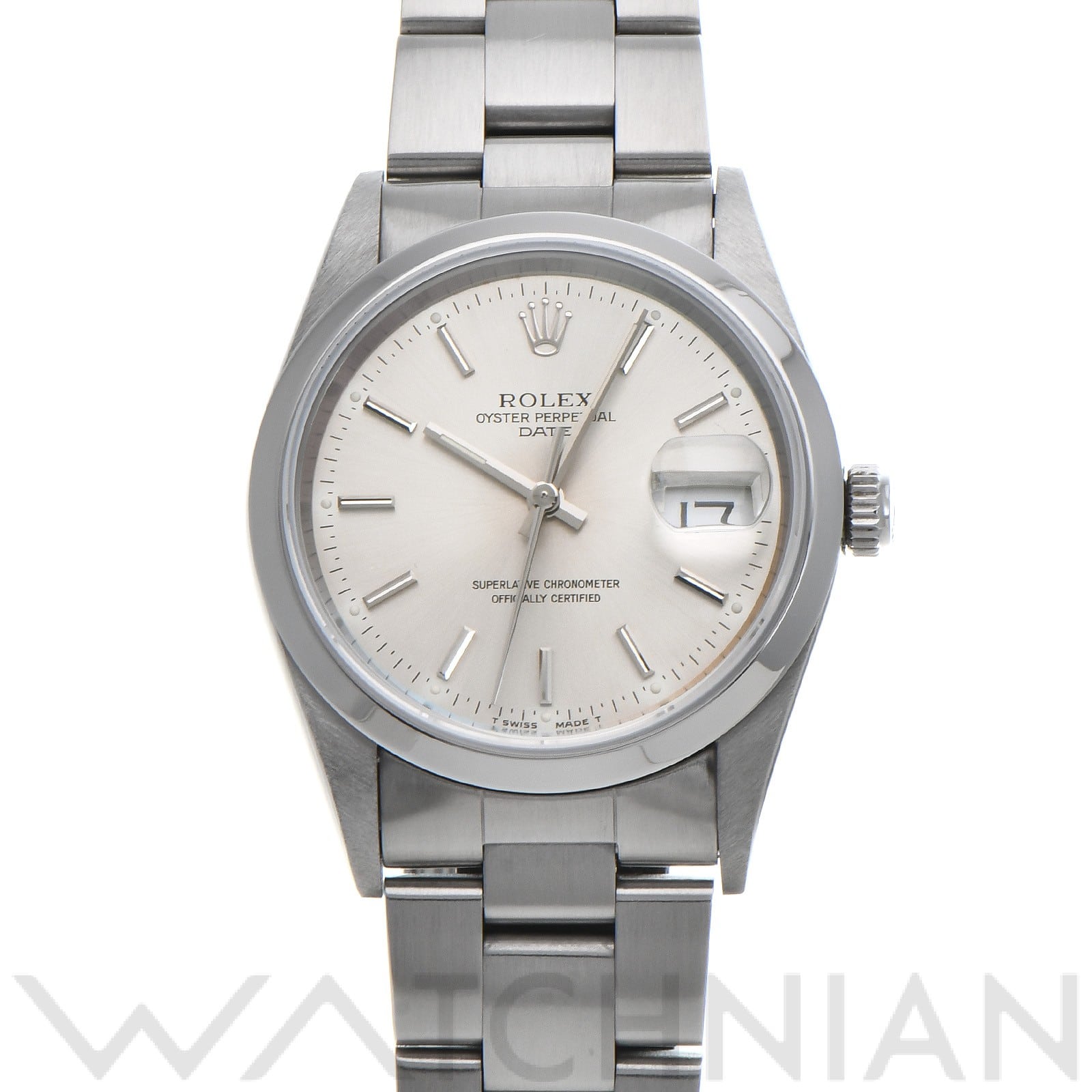 ロレックス オイスターパーペチュアル デイト 15200 シルバー メンズ 時計 【中古】【wristwatch】