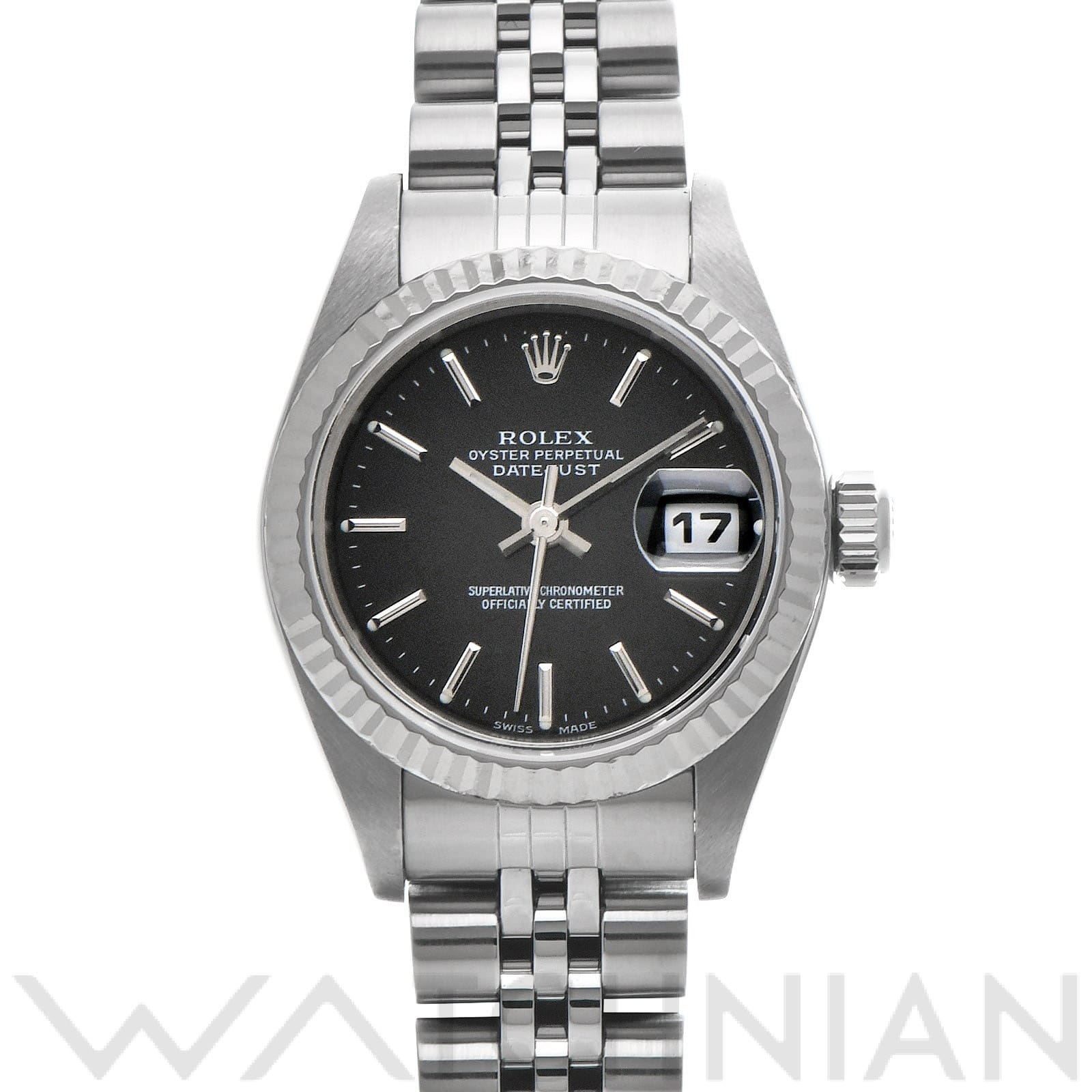 ロレックス デイトジャスト 26 79174 ブラック レディース 時計 【中古】【wristwatch】