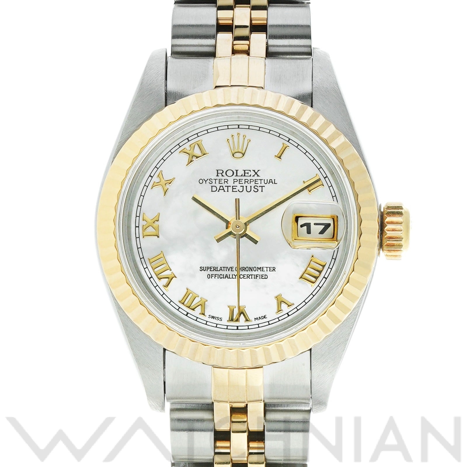 デイトジャスト 69173NR U番(1997年頃製造) ホワイトシェル ロレックス ROLEX レディース 【中古】