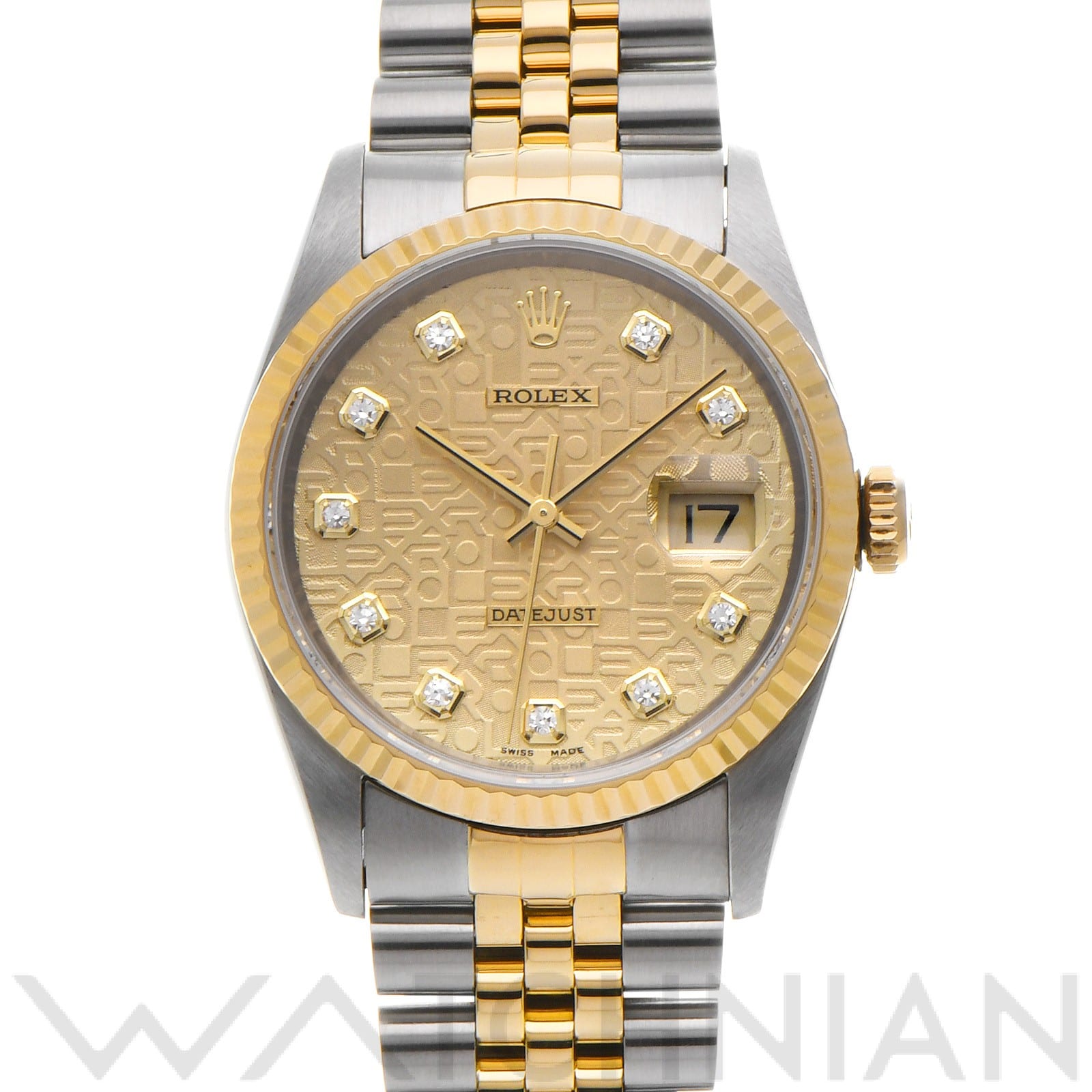 ロレックス デイトジャスト 36 16233G シャンパンコンピュータ/ダイヤモンド メンズ 時計 【中古】【wristwatch】