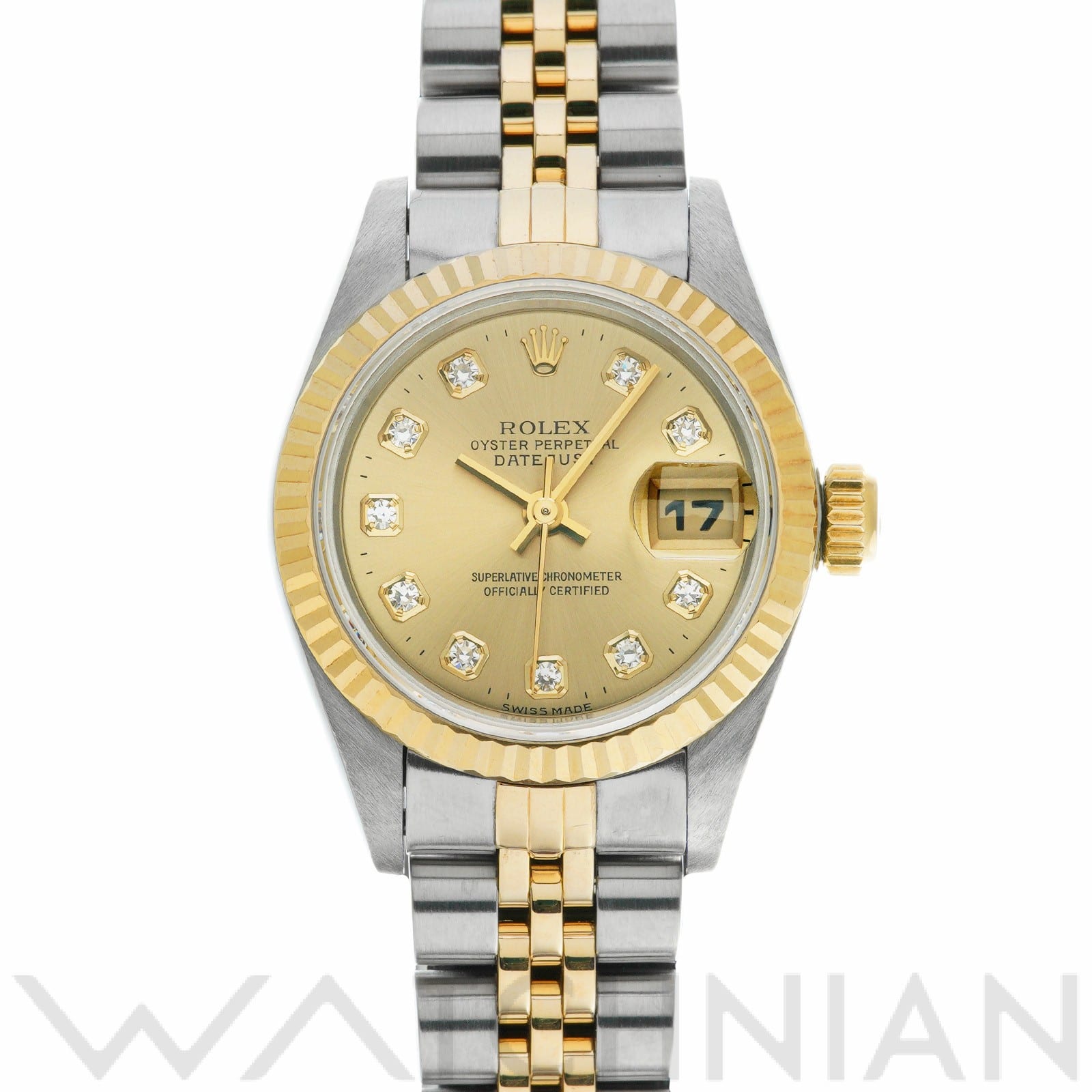 デイトジャスト 69173G W番(1995年頃製造) シャンパン/ダイヤモンド ロレックス ROLEX レディース 【中古】