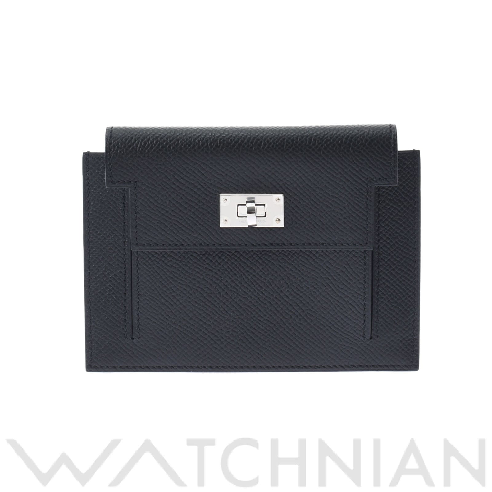 エルメス ケリーポケットコンパクト ブラック/パラジウム金具 ヴォーエプソン ユニセックス 財布 【未使用】【purse】