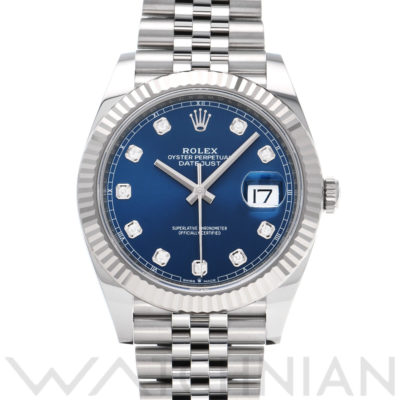 ロレックス / ROLEX デイトジャスト 41 126334G ブライトブルー/ダイヤモンド メンズ 時計 【中古】【wristwatch】