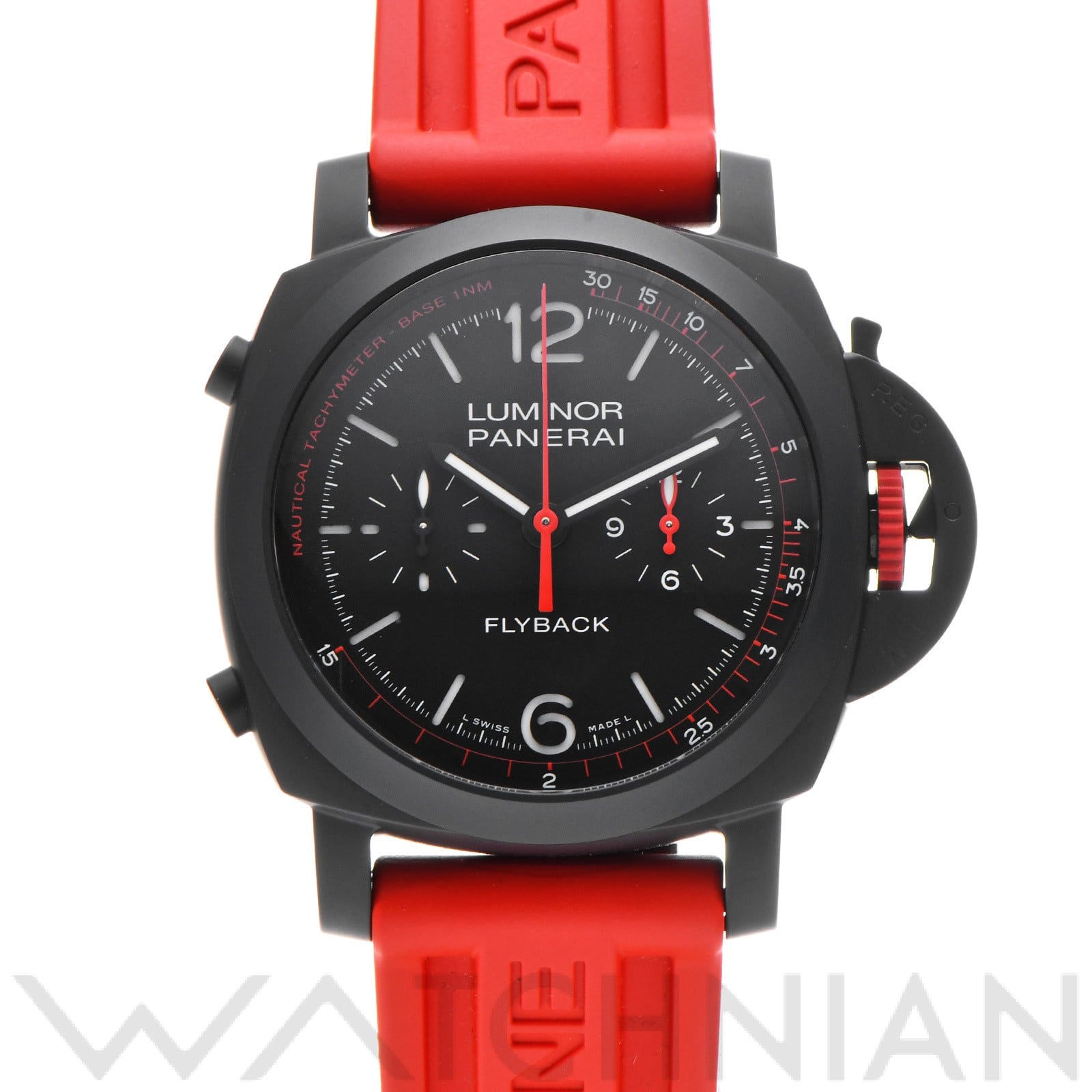 ルミノール クロノ フライバック 反町隆史エディション PAM01275 X番(2021年製造) ブラック パネライ OFFICINE PANERAI メンズ 【中古】