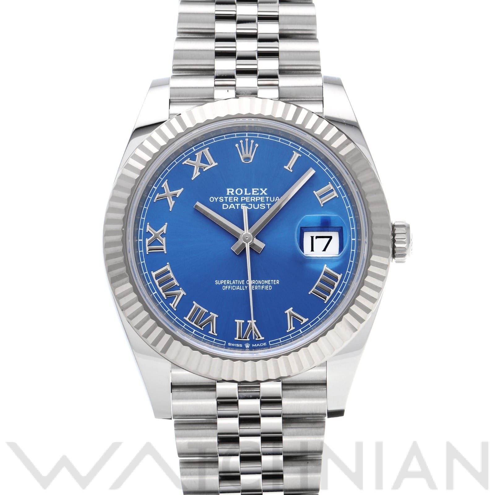 ロレックス デイトジャスト 41 126334 アズーロブルー メンズ 時計 【中古】【wristwatch】