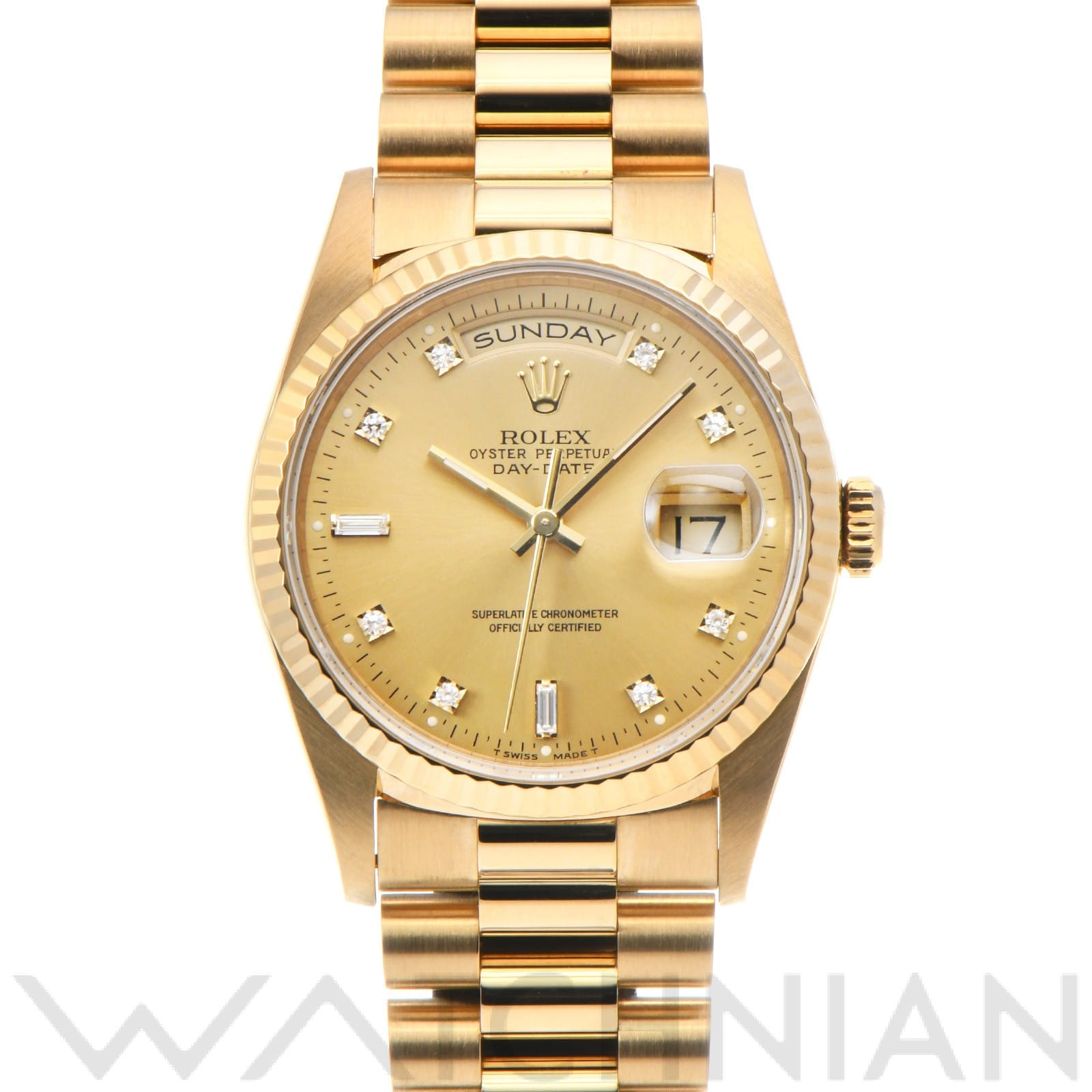 ロレックス デイデイト 18238A シャンパン/ダイヤモンド メンズ 時計 【中古】【wristwatch】