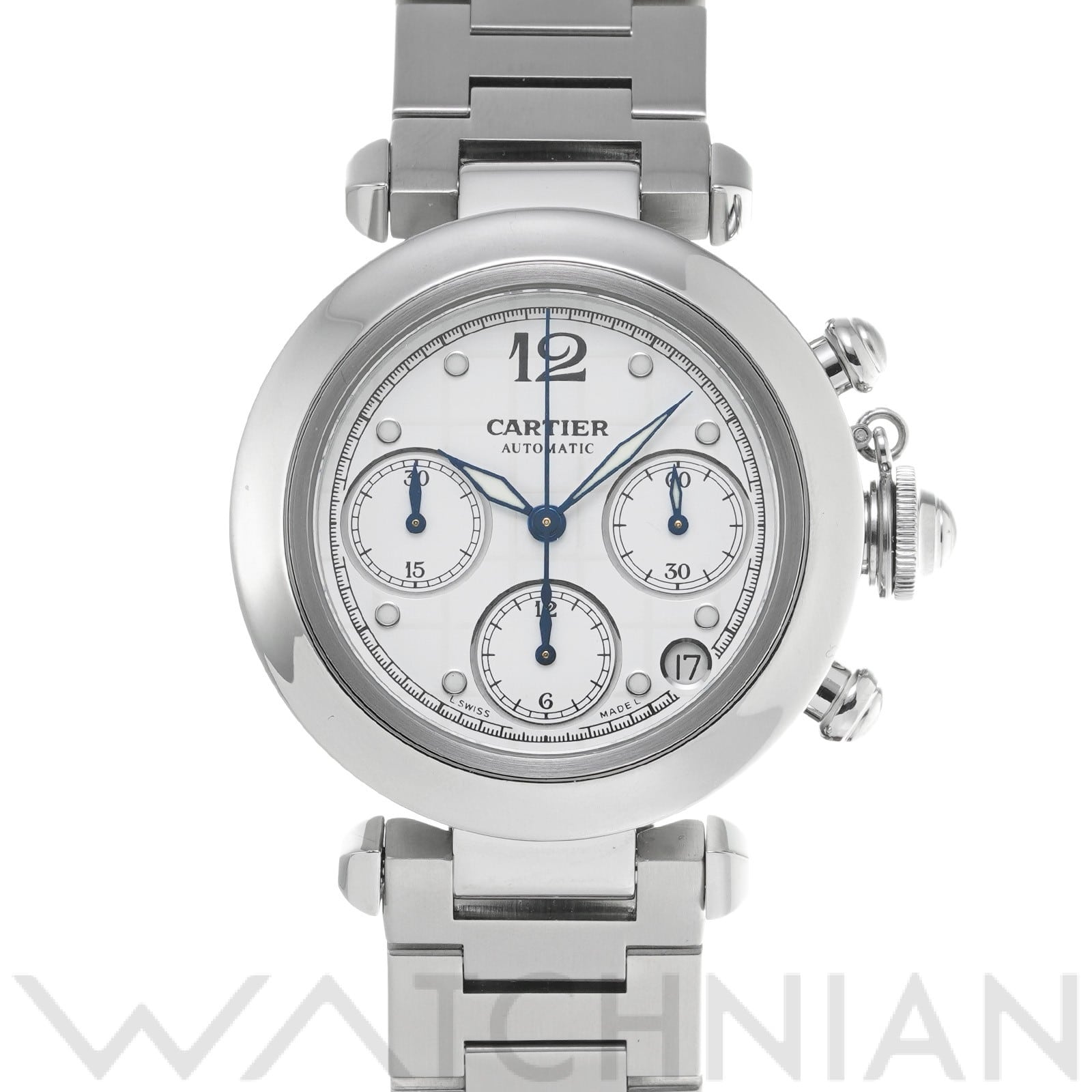 カルティエ / CARTIER パシャC クロノグラフ W31039M7 ホワイト ユニセックス 時計 【中古】【wristwatch】