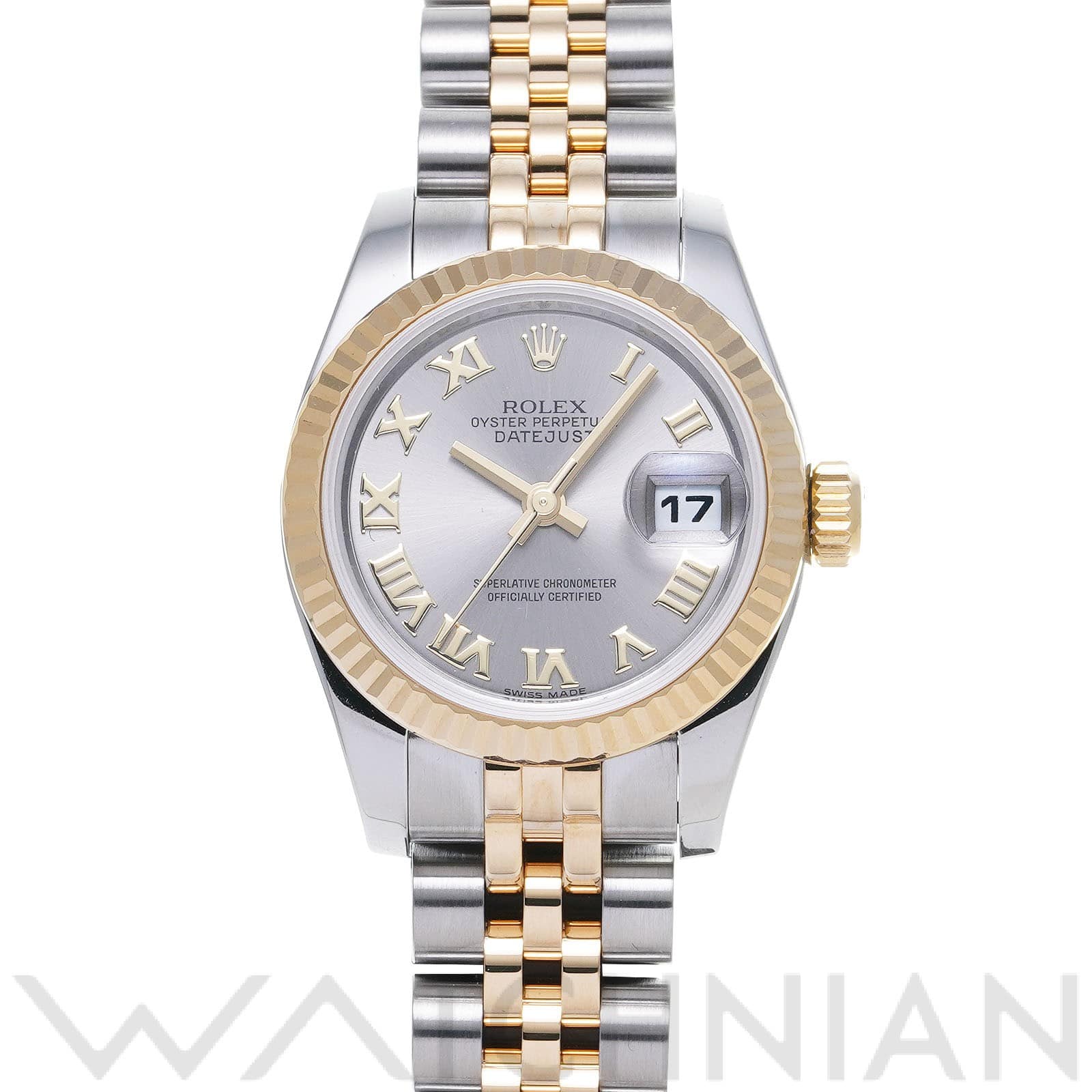 ロレックス デイトジャスト 26 179173 グレー レディース 時計 【中古】【wristwatch】