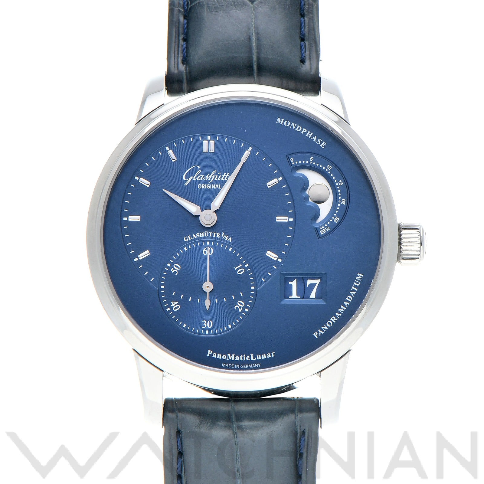 グラスヒュッテ オリジナル / GLASHUTTE ORIGINAL パノマティックルナ 1-90-02-46-32-35 ガルバニックブルー メンズ 時計 【中古】【wristwatch】