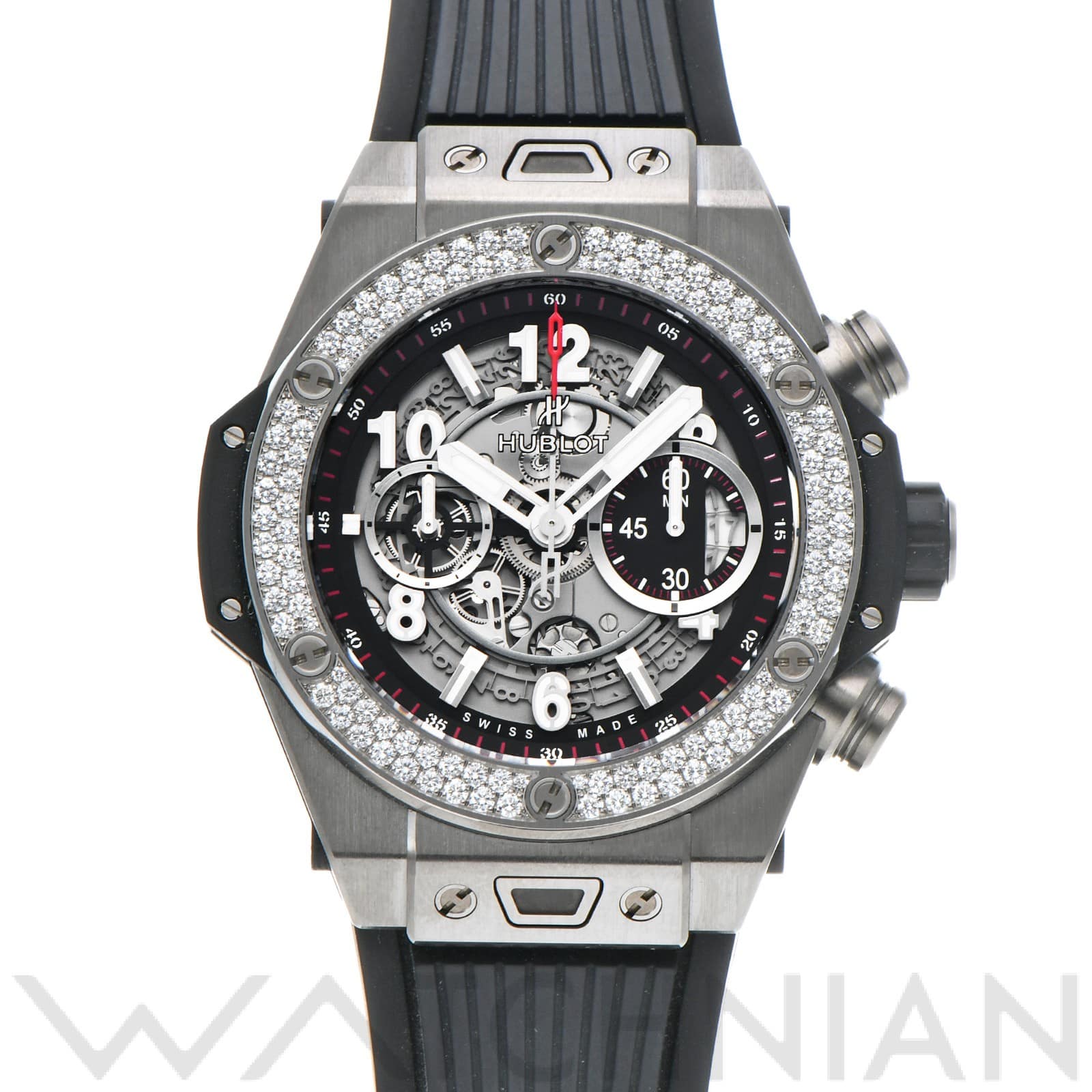 ウブロ / HUBLOT ビッグバン ウニコ チタニウム ダイヤモンド 411.NX.1170.RX.1104 マットブラックスケルトン メンズ 時計 【中古】【wristwatch】