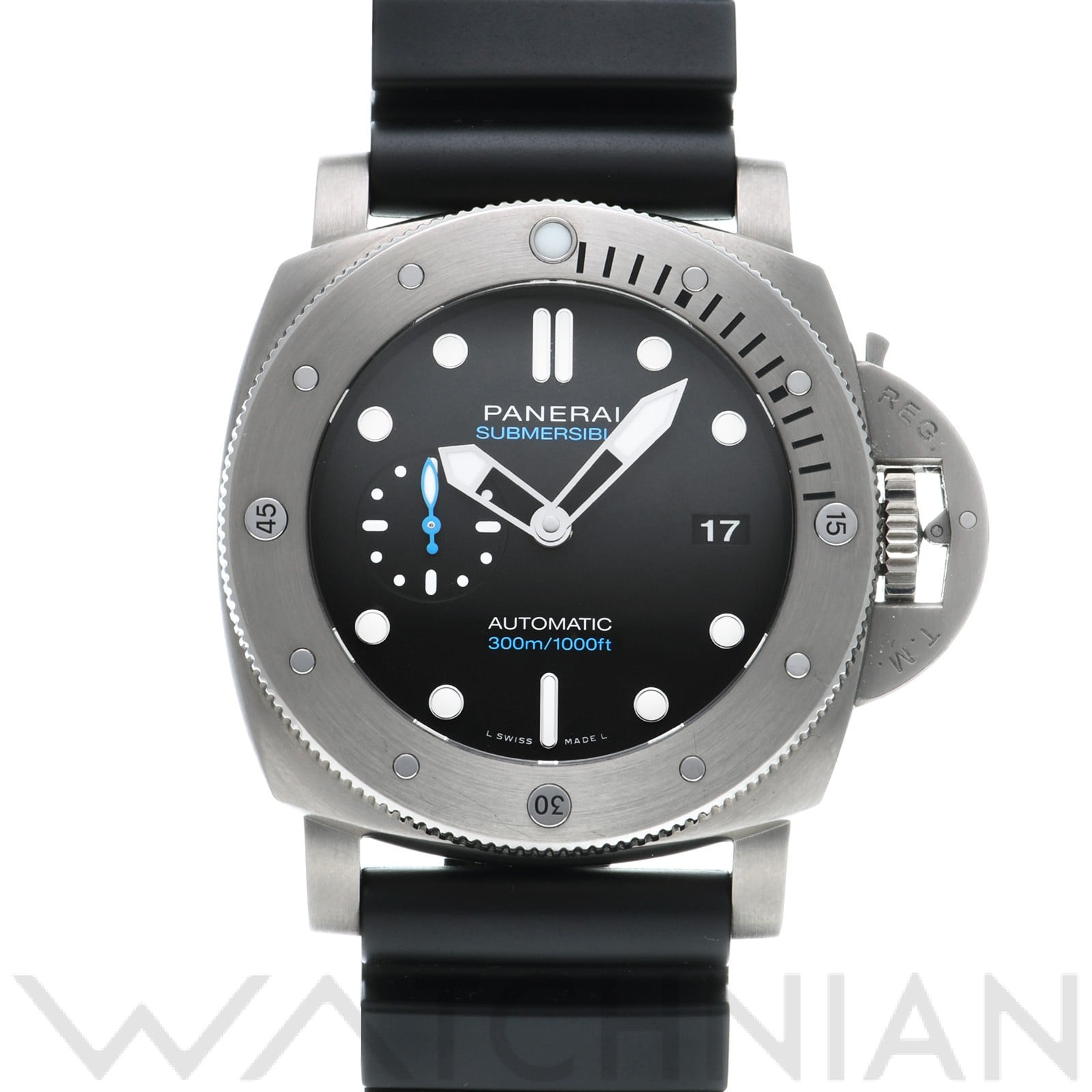 ルミノール 1950 サブマーシブル 3デイズ チタニオ PAM01305 V番(2019年製造) ブラック パネライ OFFICINE PANERAI メンズ 【中古】