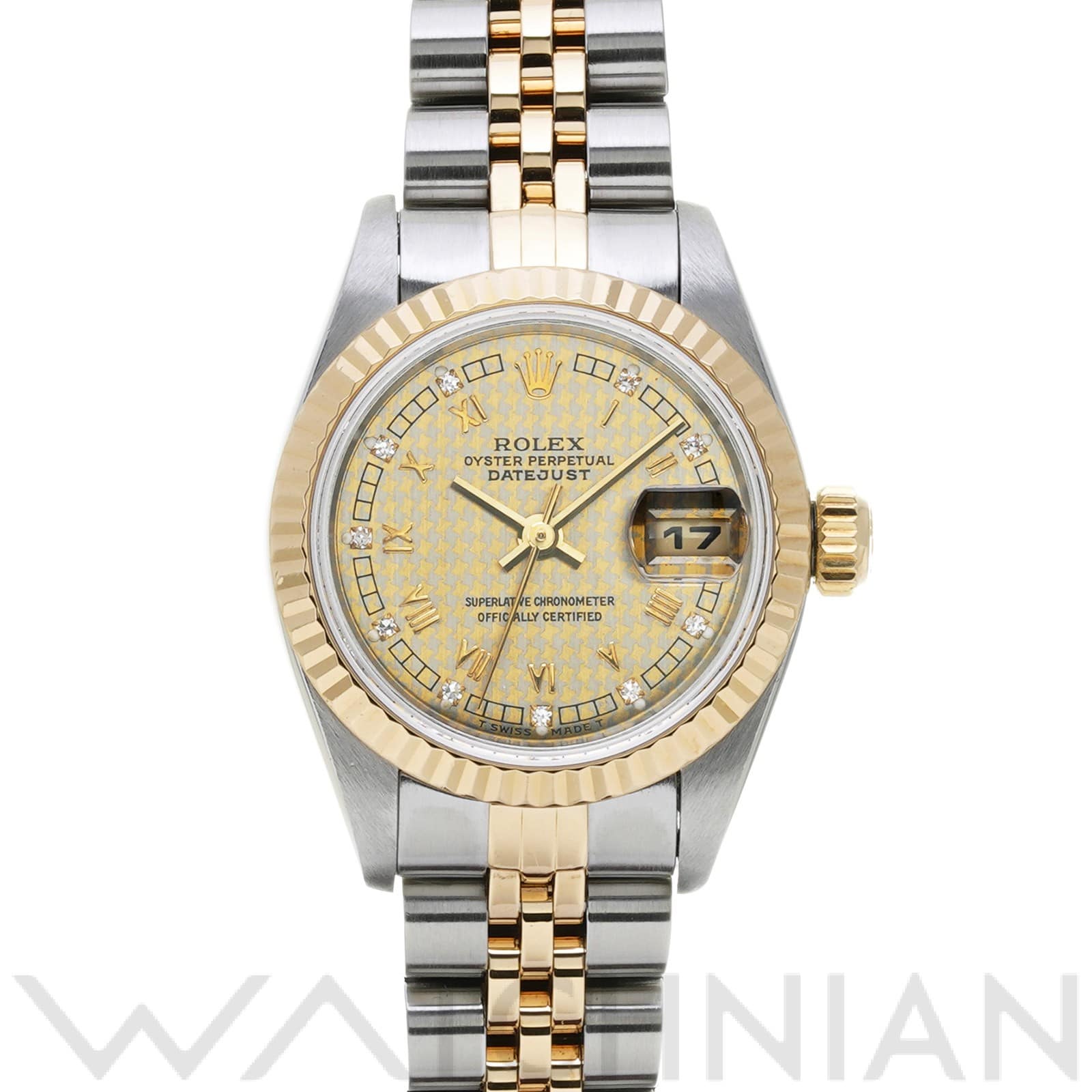 ロレックス / ROLEX デイトジャスト 69173G シャンパンハウンズトゥース/ダイヤモンド レディース 時計 【中古】【wristwatch】