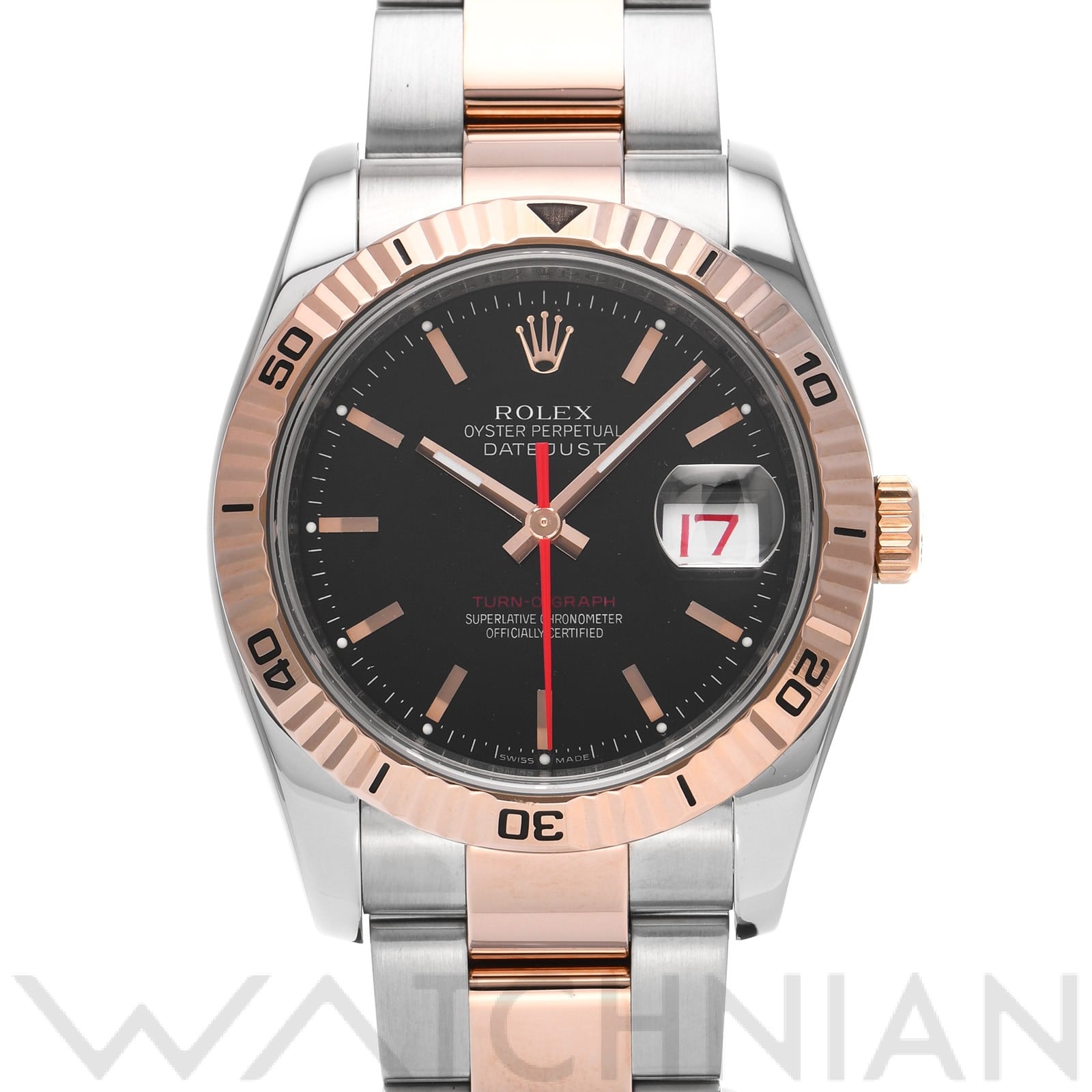 ロレックス デイトジャスト ターノグラフ 116261 ブラック メンズ 時計 【中古】【wristwatch】