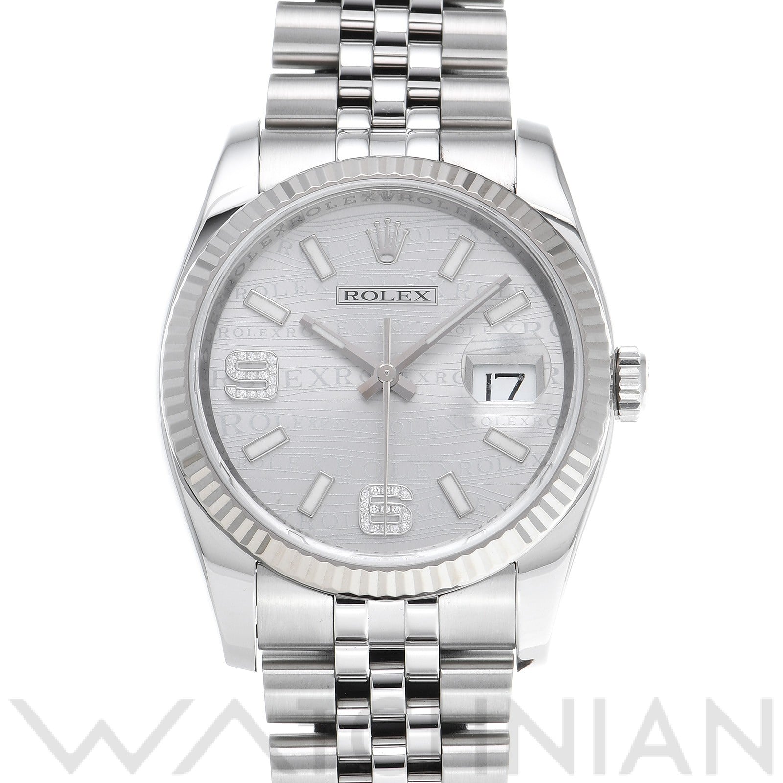 ロレックス デイトジャスト 36 16234 シルバーウェーブ/ダイヤモンド メンズ 時計 【中古】【wristwatch】