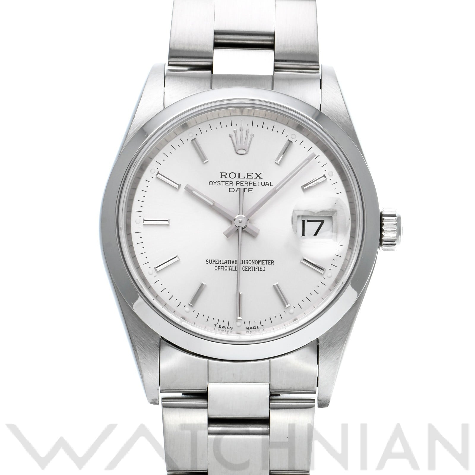 ロレックス オイスターパーペチュアル デイト 15200 シルバー メンズ 時計 【中古】【wristwatch】