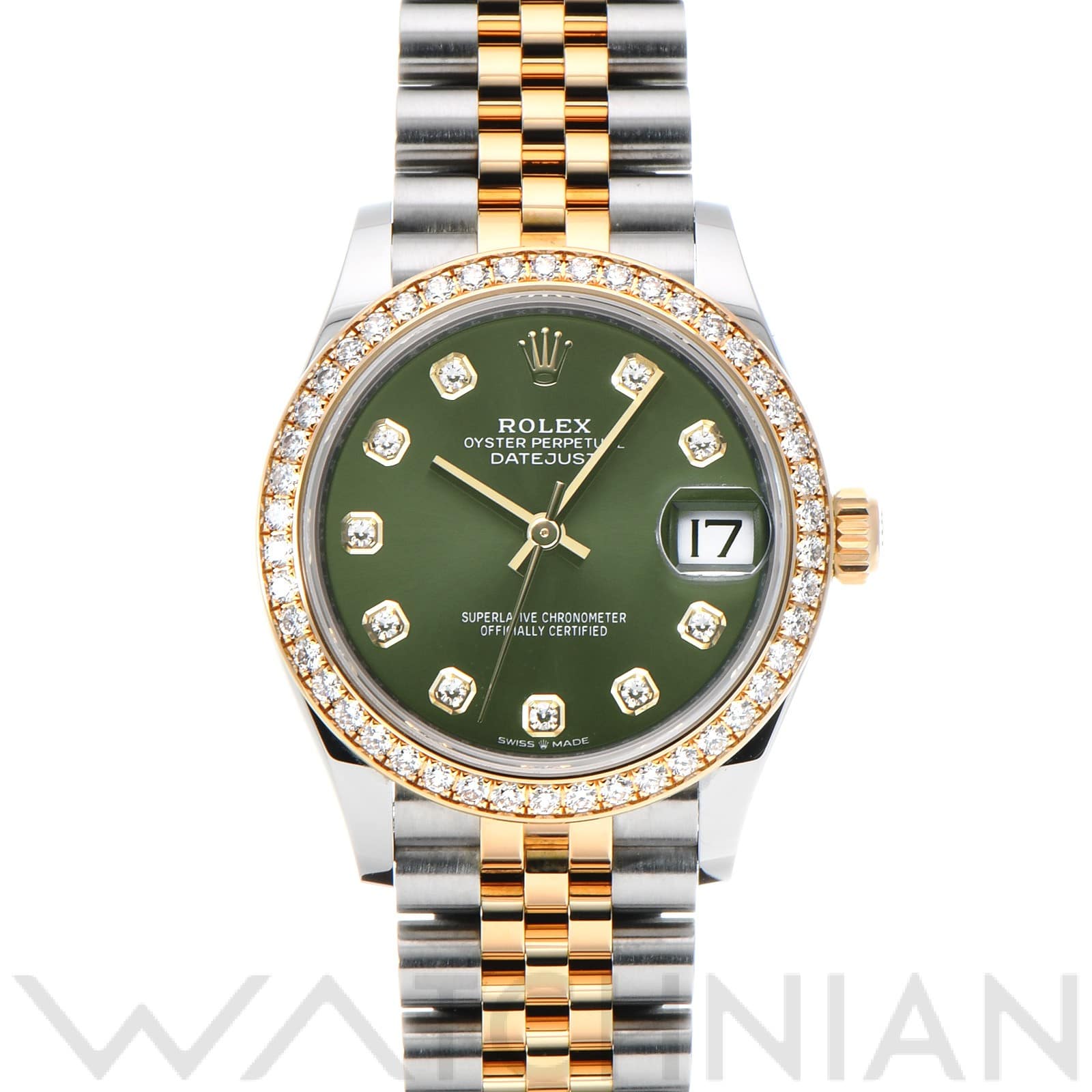 ロレックス デイトジャスト 31 278383RBR オリーブグリーン/ダイヤモンド ユニセックス 時計 【中古】【wristwatch】