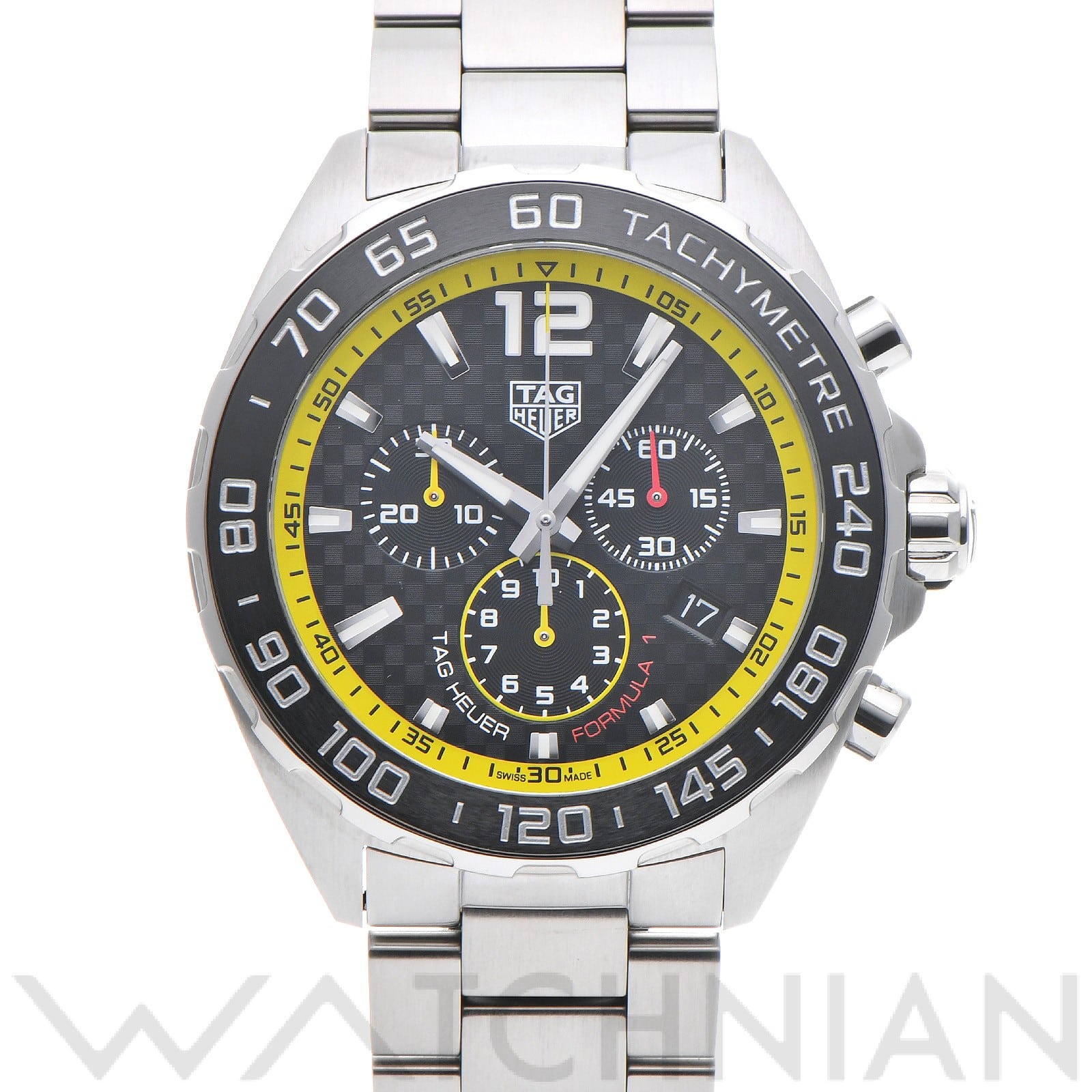 タグ ホイヤー / TAG HEUER フォーミュラ1 クォーツ クロノグラフ CAZ101AC.BA0842 ブラック/イエロー メンズ 時計 【中古】【wristwatch】