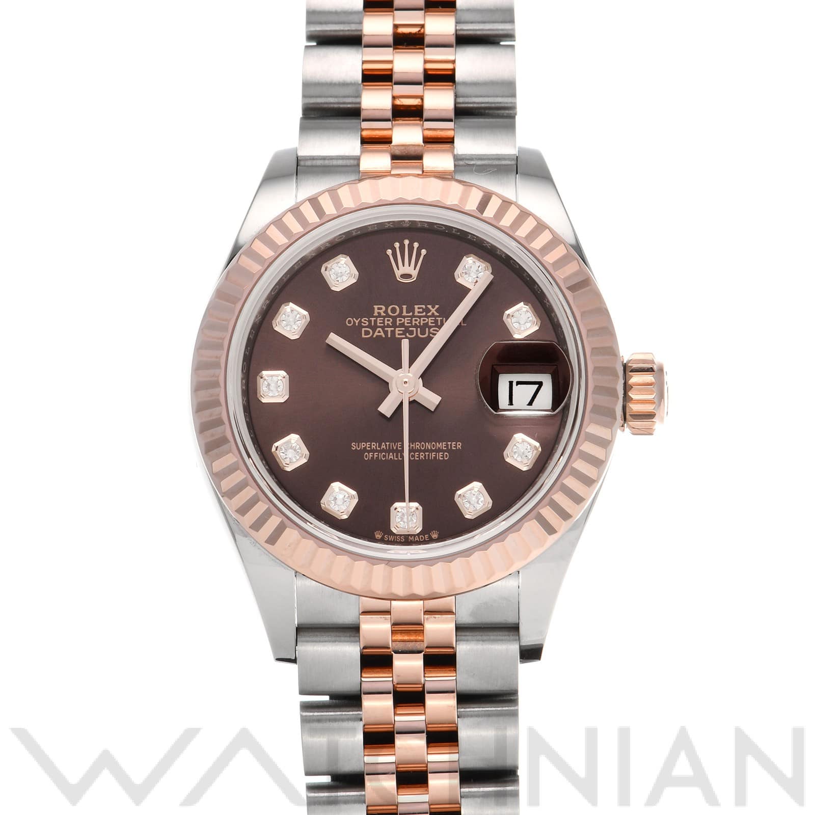 ロレックス レディ デイトジャスト 28 279171G チョコレートブラウン/ダイヤモンド レディース 時計 【中古】【wristwatch】