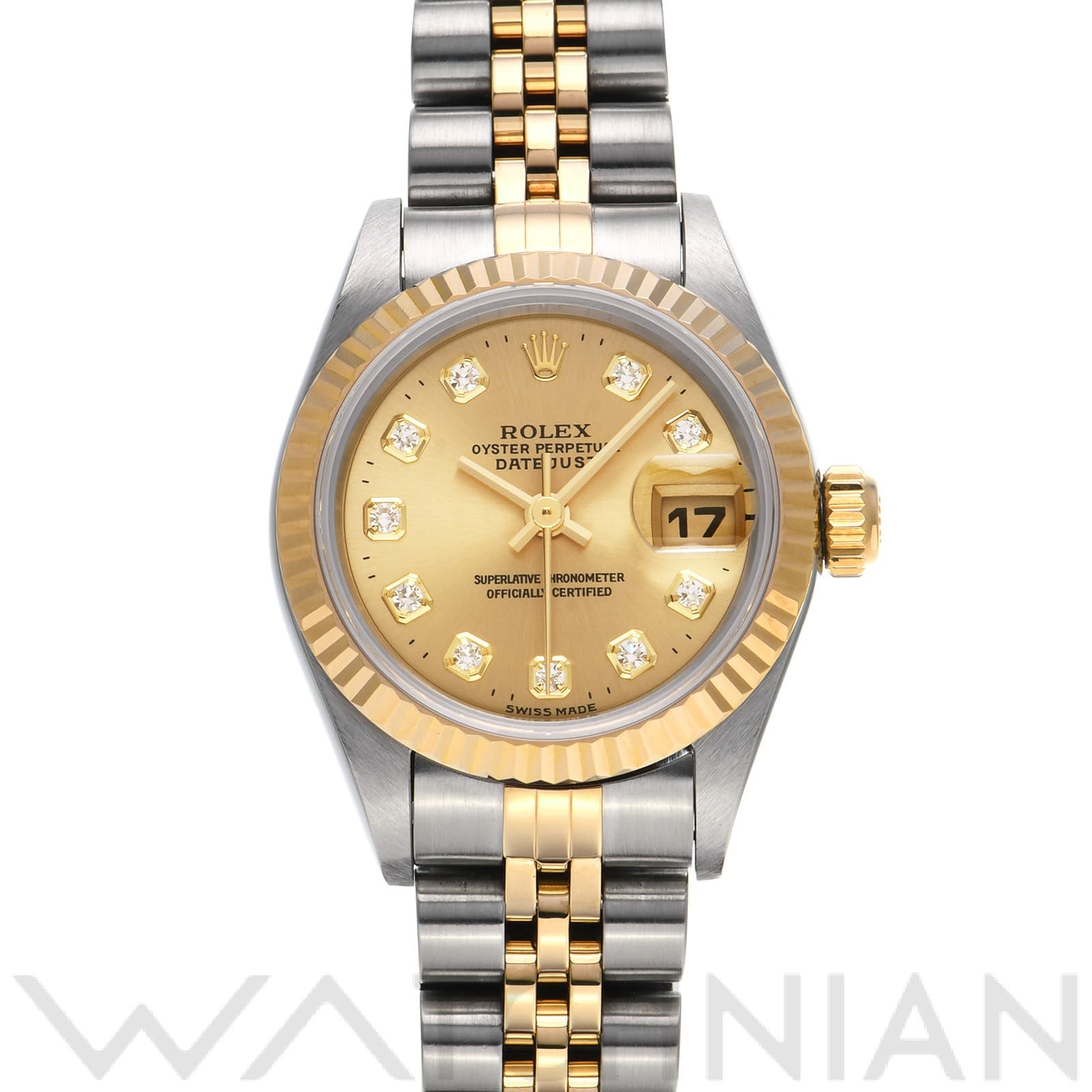 ロレックス デイトジャスト 26 69173G シャンパン/ダイヤモンド レディース 時計 【中古】【wristwatch】