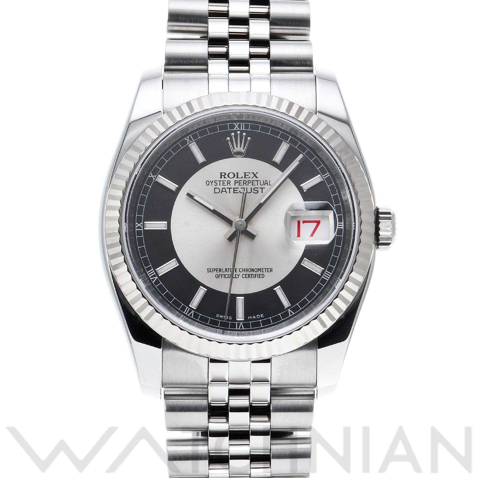 ロレックス デイトジャスト 36 116234 ブラック/シルバー メンズ 時計 【中古】【wristwatch】