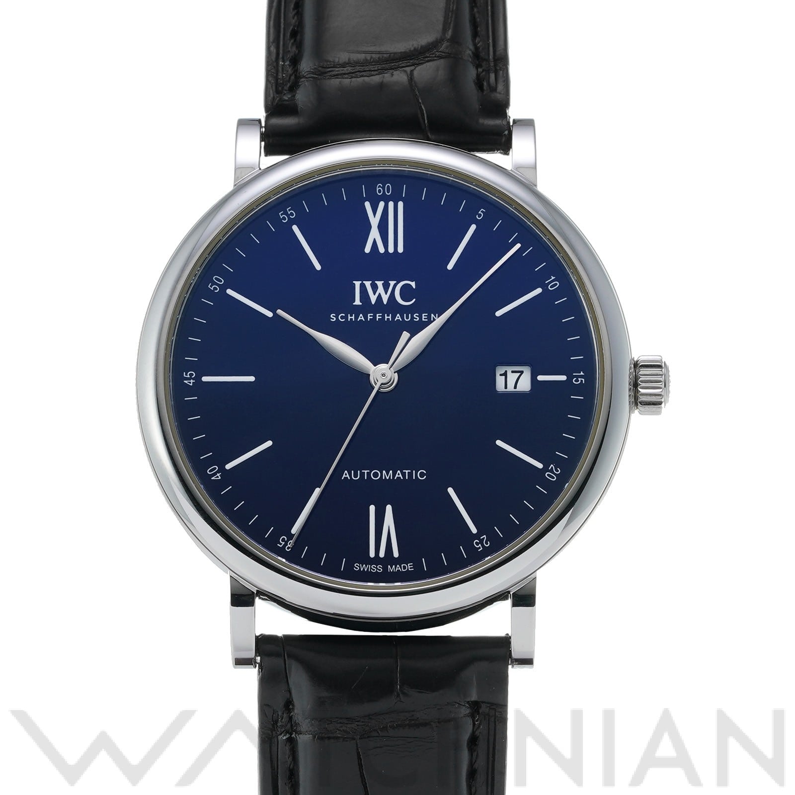 ポートフィノ オートマティック 150イヤーズ IW356518 ブルー インターナショナルウォッチカンパニー IWC メンズ 【中古】