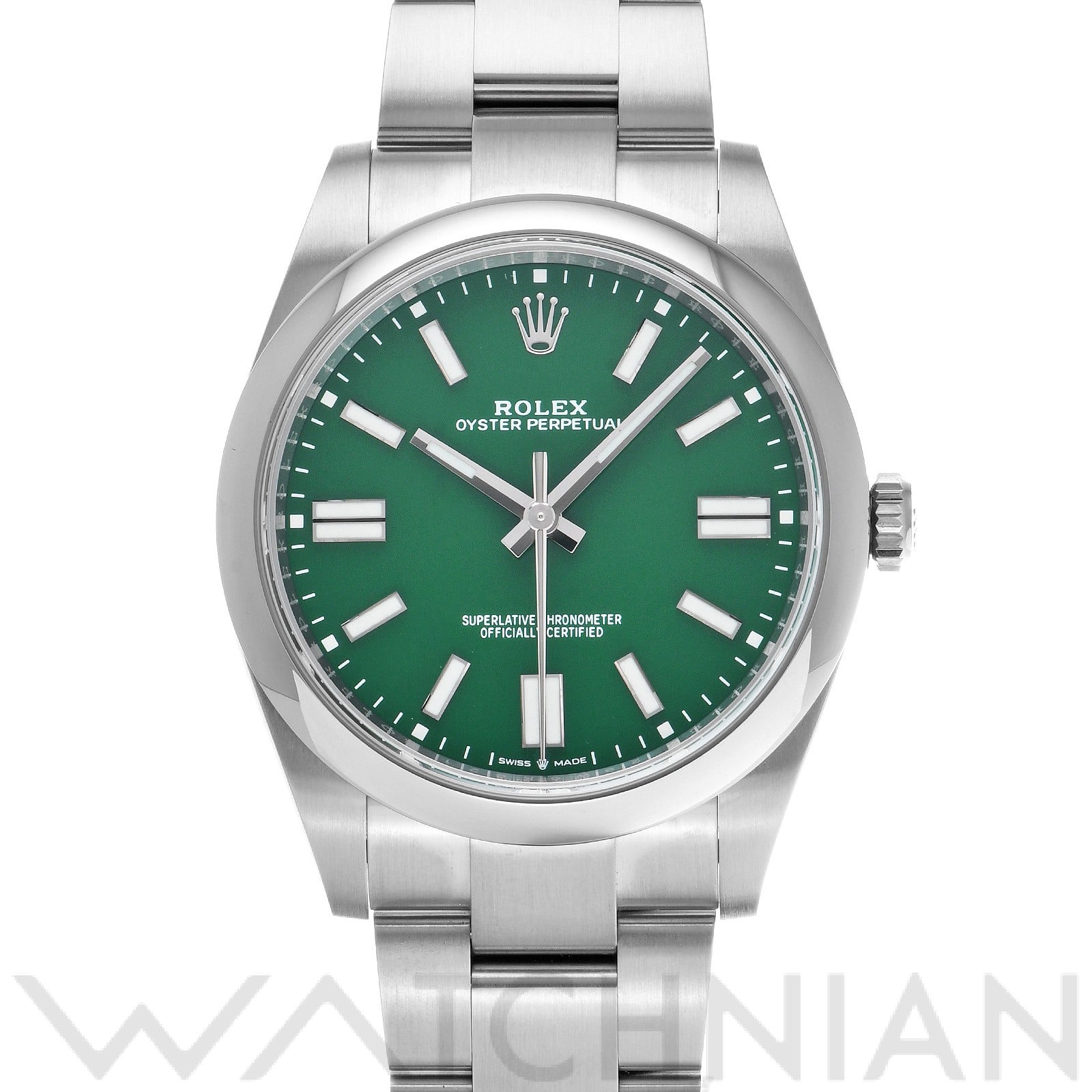 ロレックス オイスターパーペチュアル 41 124300 グリーン メンズ 時計 【中古】【wristwatch】