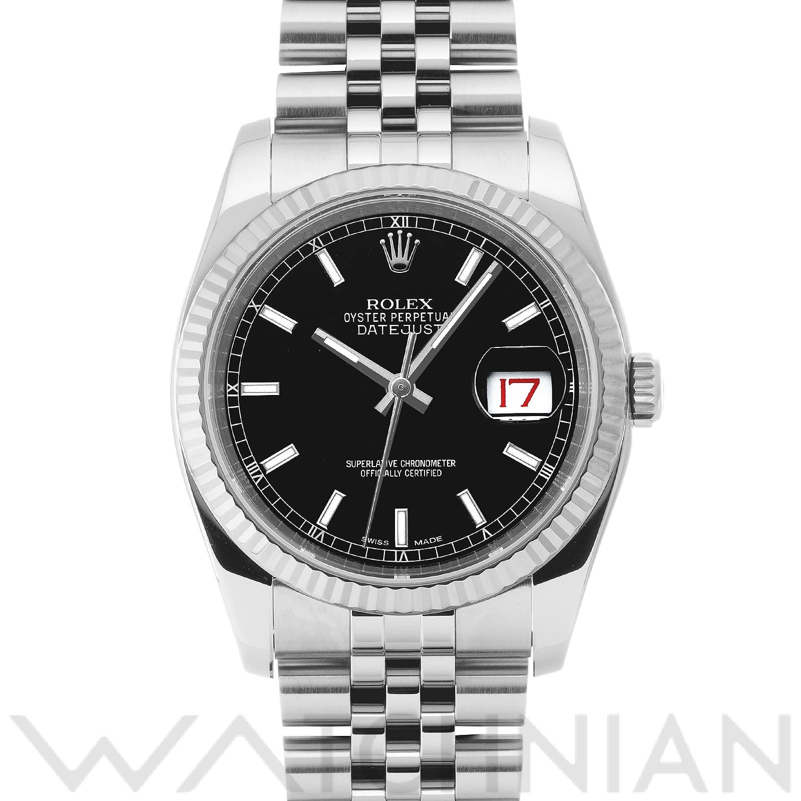 ロレックス デイトジャスト 36 116234 ブラック メンズ 時計 【中古】【wristwatch】