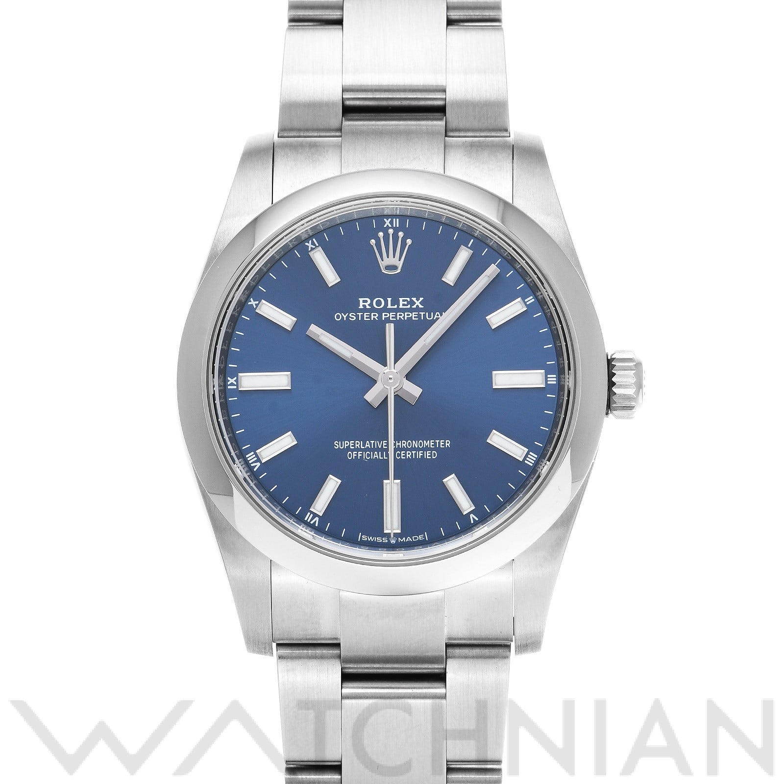 ロレックス オイスターパーペチュアル 34 124200 ブライトブルー ユニセックス 時計 【中古】【wristwatch】