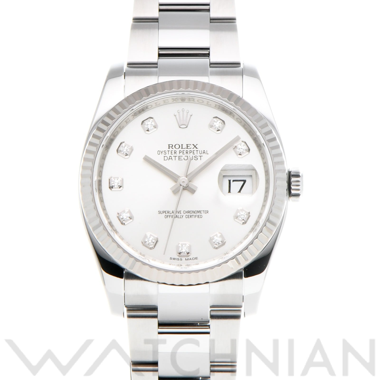 ロレックス デイトジャスト 36 116234G シルバー/ダイヤモンド メンズ 時計 【中古】【wristwatch】