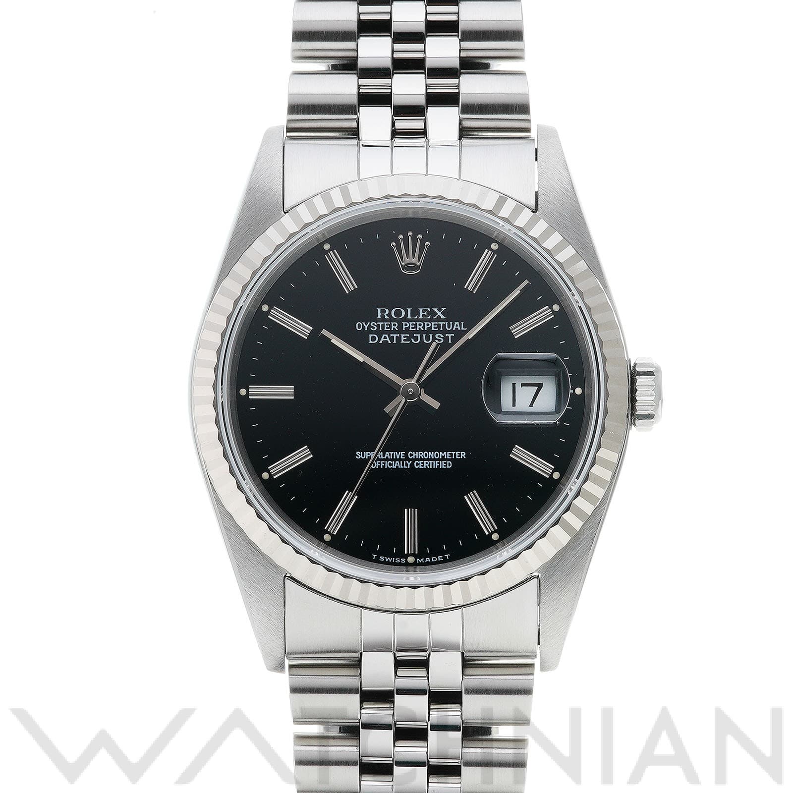 ロレックス デイトジャスト 36 16234 ブラック メンズ 時計 【中古】【wristwatch】