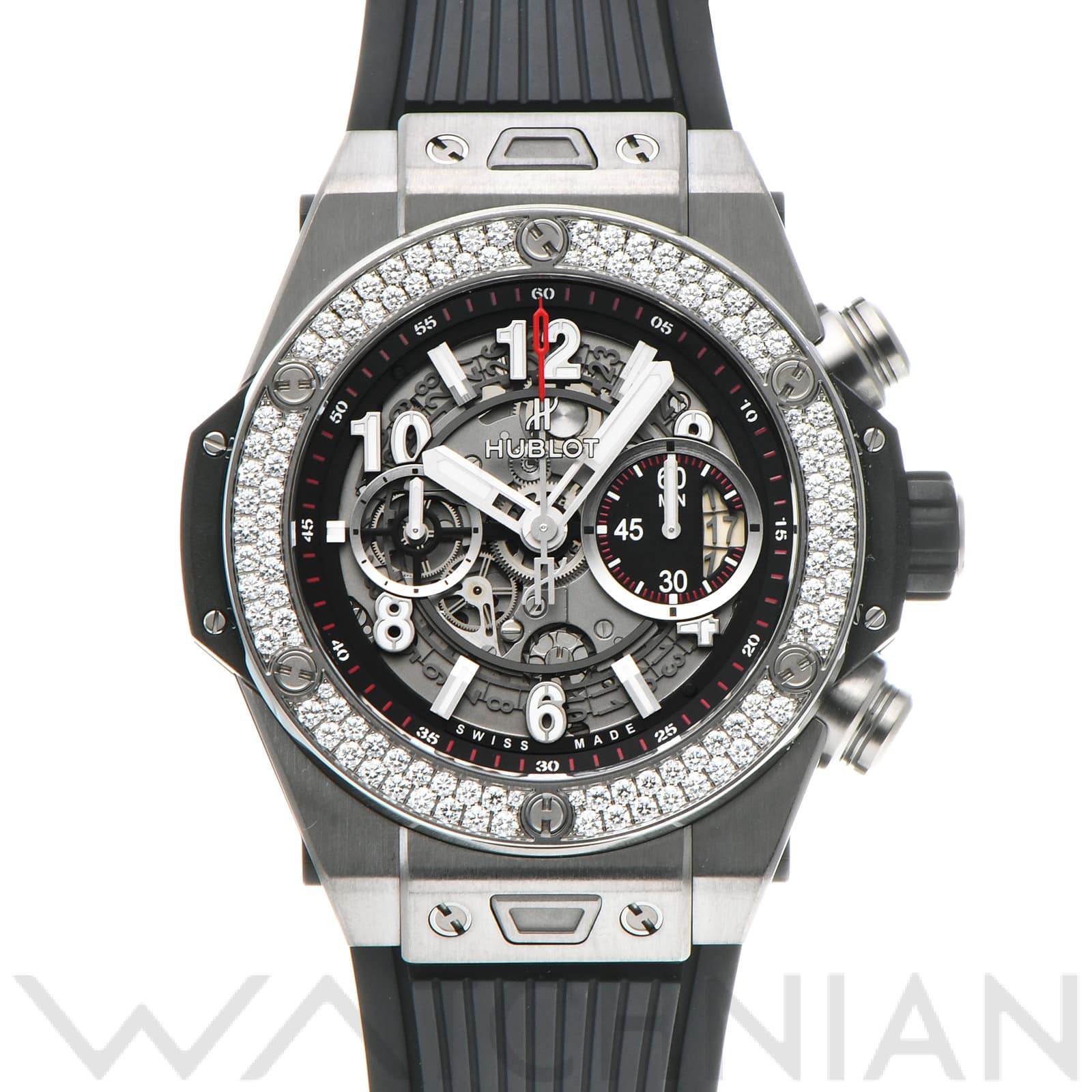 ウブロ / HUBLOT ビッグバン ウニコ チタニウム ダイヤモンド 411.NX.1170.RX.1104 マットブラックスケルトン メンズ 時計 【中古】【wristwatch】