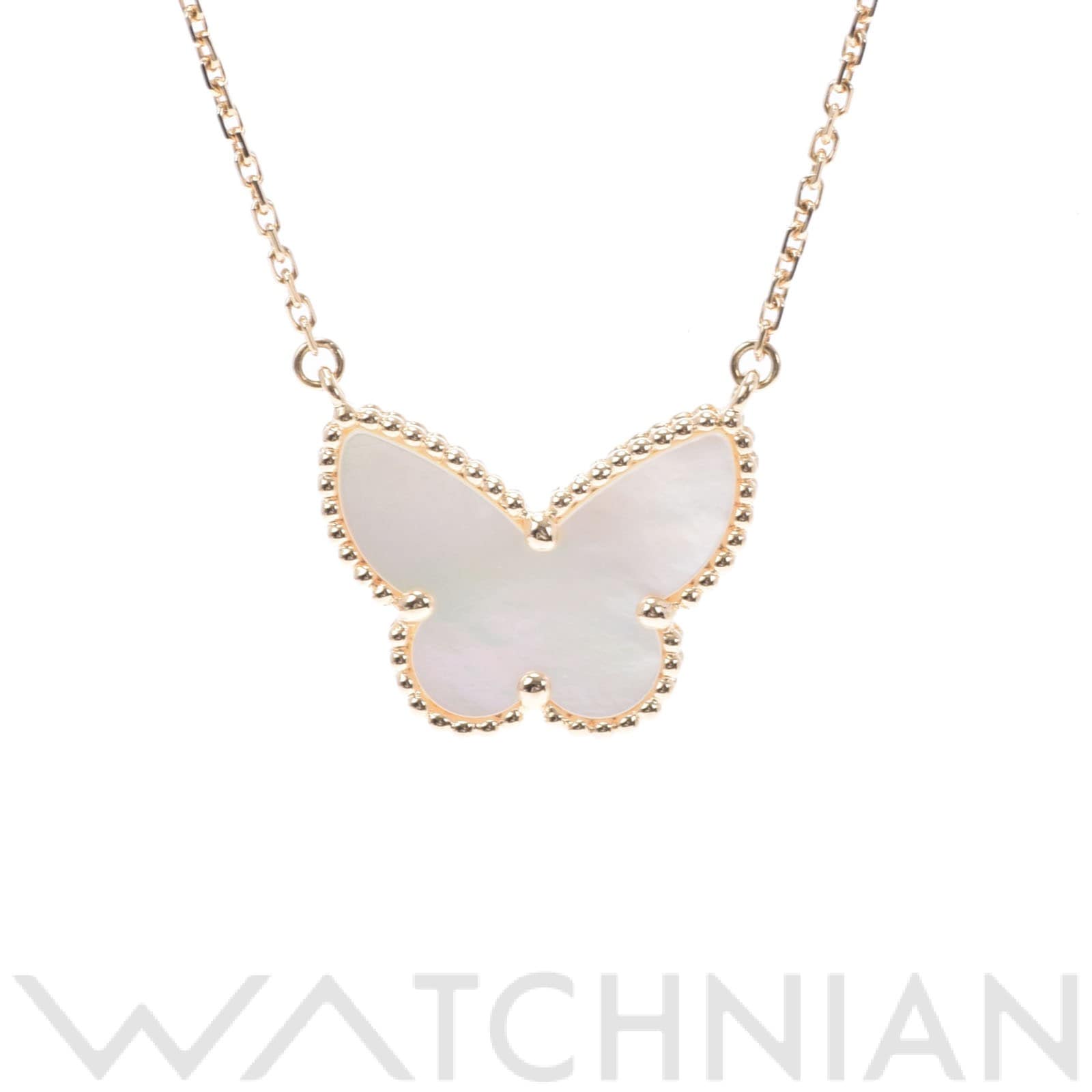 ヴァン クリーフ&アーペル ラッキー アルハンブラ パピヨン  K18YG/ホワイトシェル レディース ジュエリー 【中古】【jewelry】