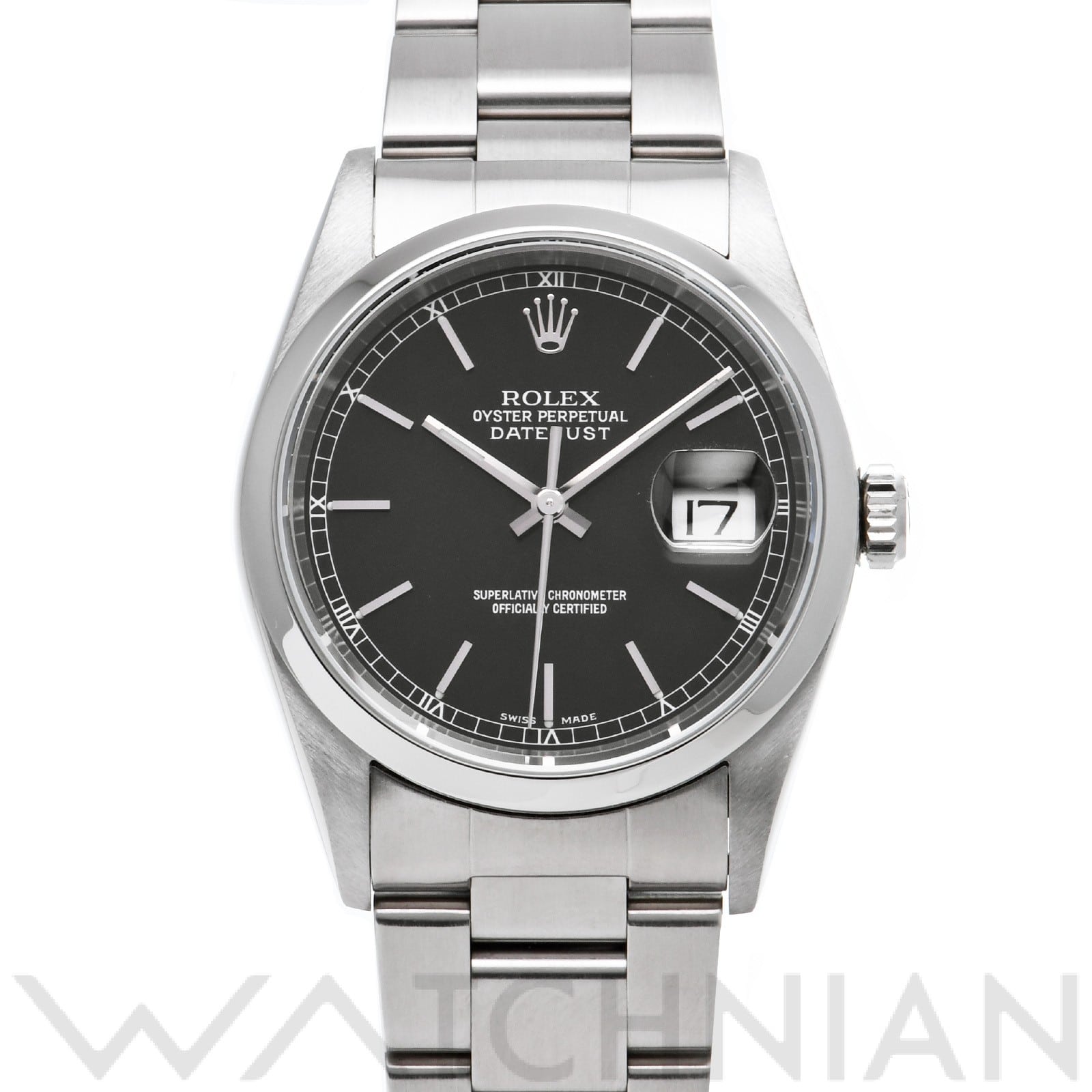 ロレックス デイトジャスト 36 16200 ブラック メンズ 時計 【中古】【wristwatch】