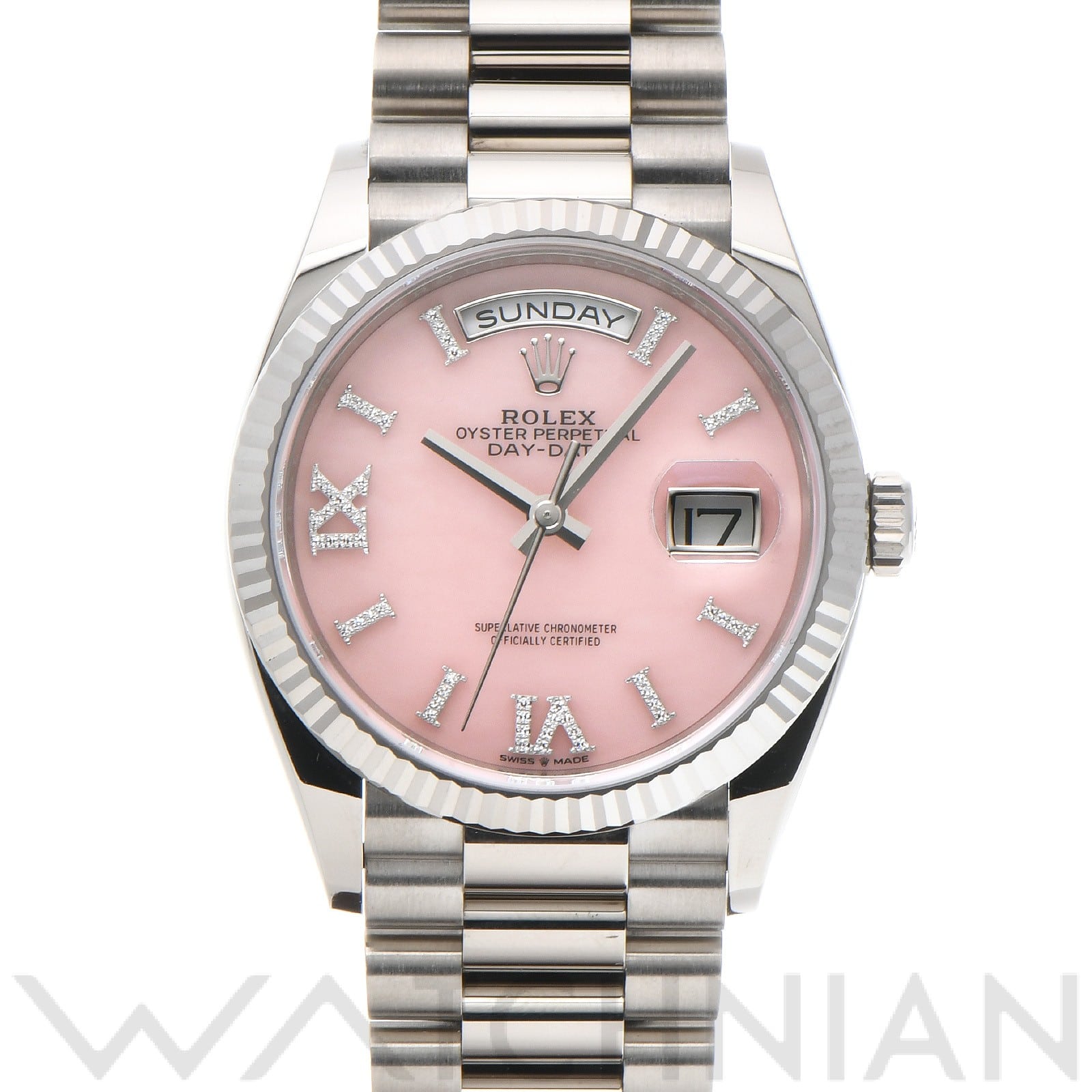 ロレックス デイデイト 36 128239 ピンクオパール/ダイヤモンド メンズ 時計 【未使用】【wristwatch】