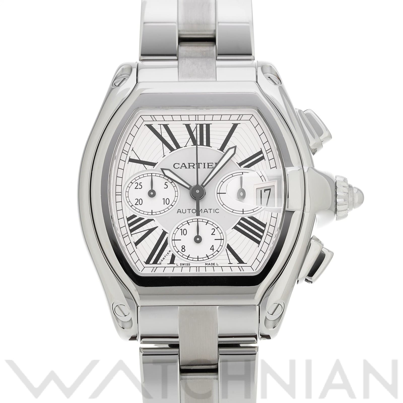 カルティエ / CARTIER ロードスター クロノグラフ W62019X6 シルバー メンズ 時計 【中古】【wristwatch】